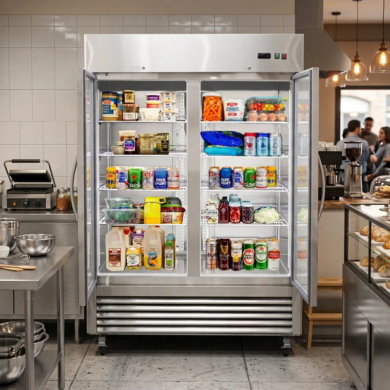 54"W Commercial Refrigerator with Glass Doors by HouseOfZazla