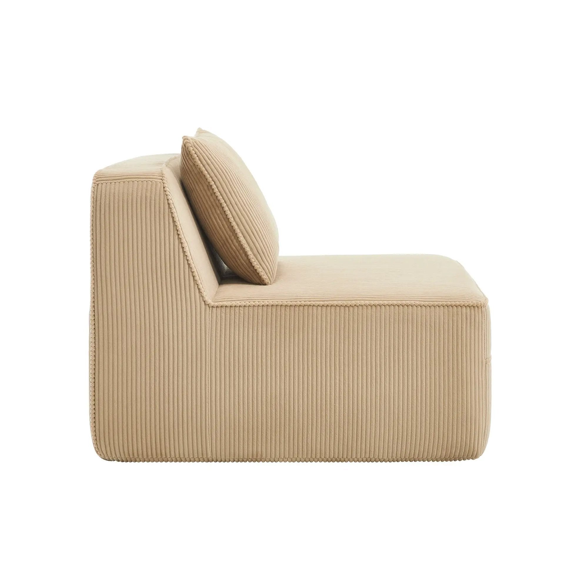 Armless Sofa With Pillow Corduroy - Camel by HouseOfZazla