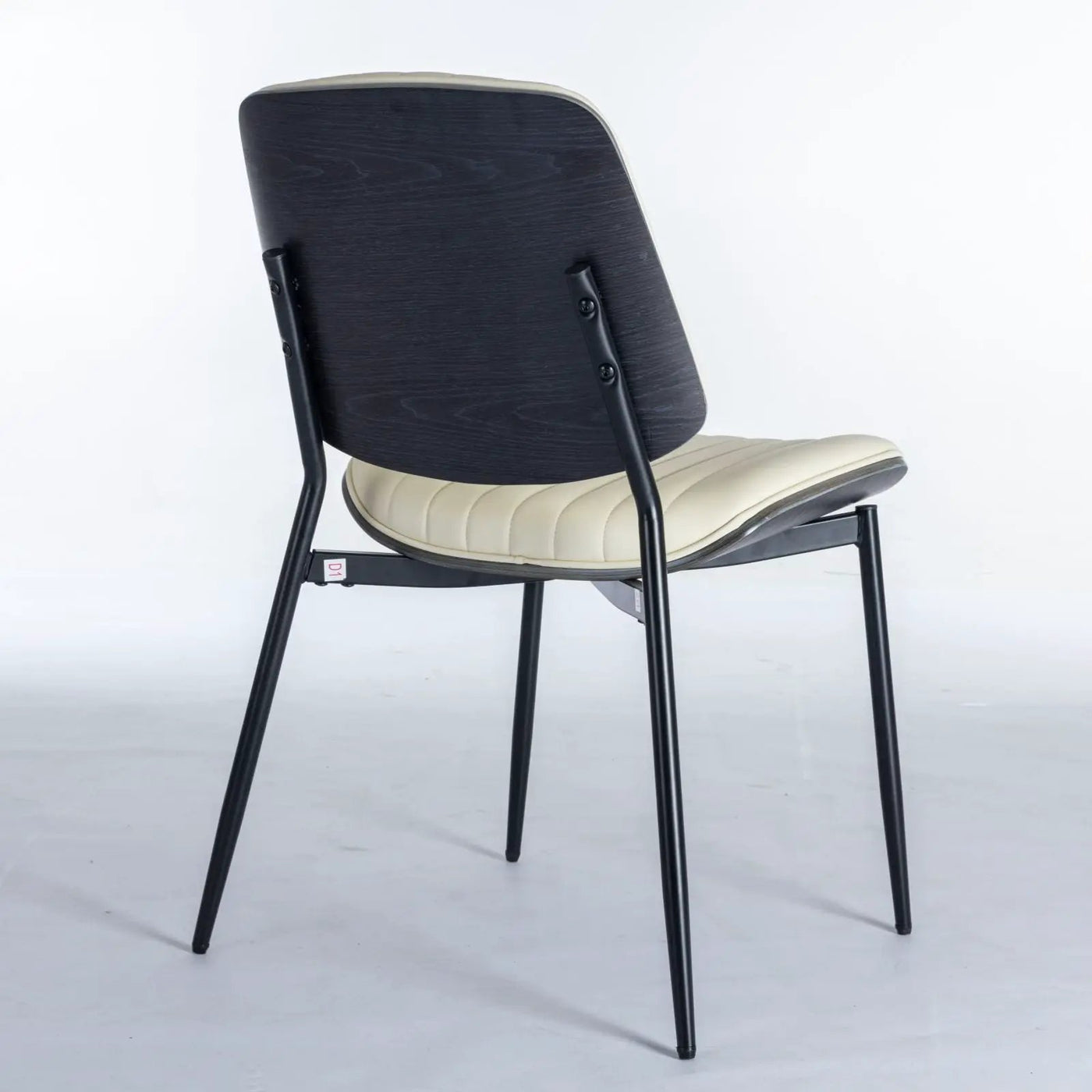 Dining Chairs (Set of 2) Mid-Century Modern Retro Chair With Walnut Bentwood Back Upholstered Seat Metal Legs Adjustable Foot For Kitchen Dining Room Chairs by Unique Piece Furniture
