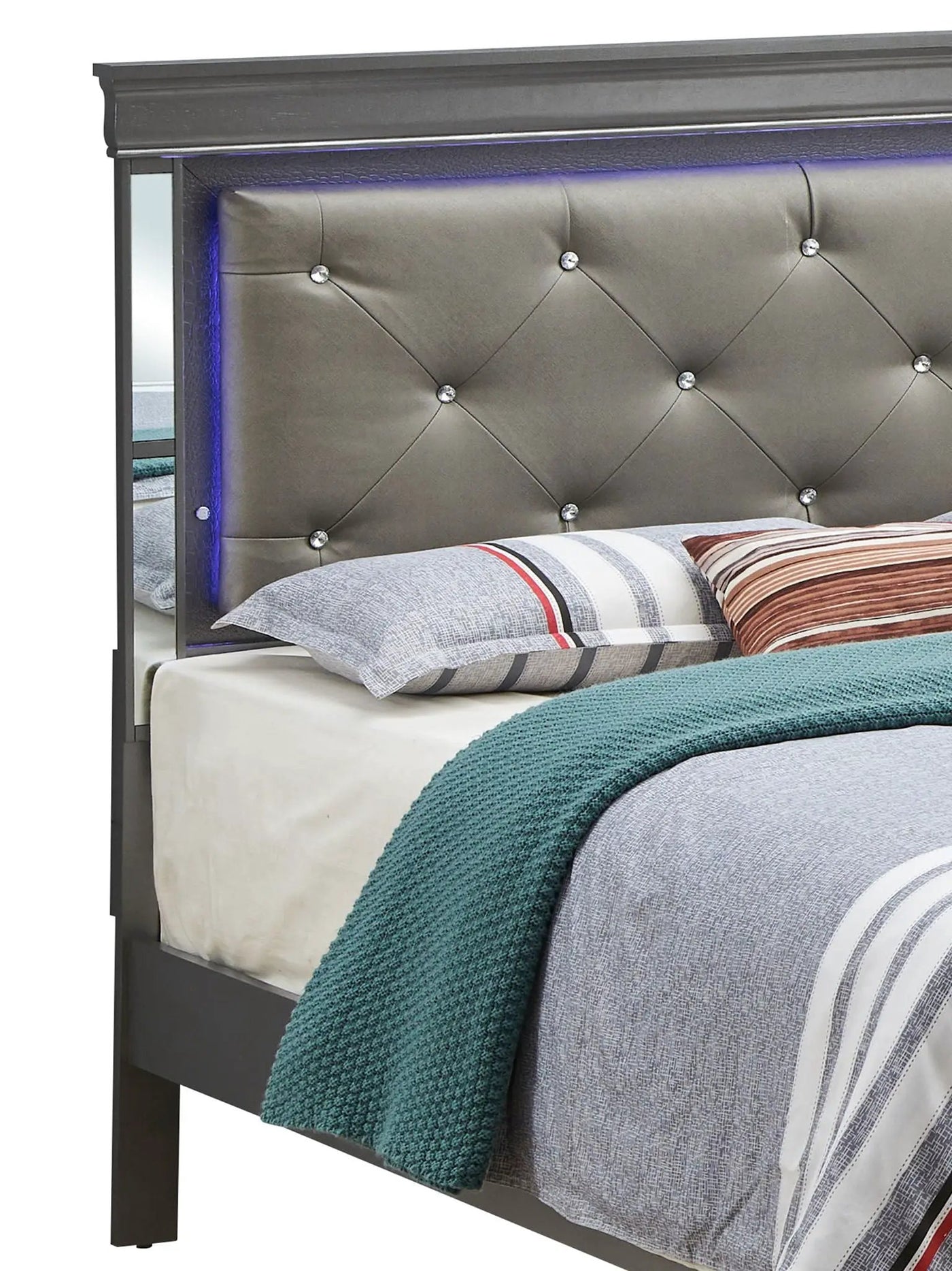 Bed With LED Light Accents Headboard by HouseOfZazla