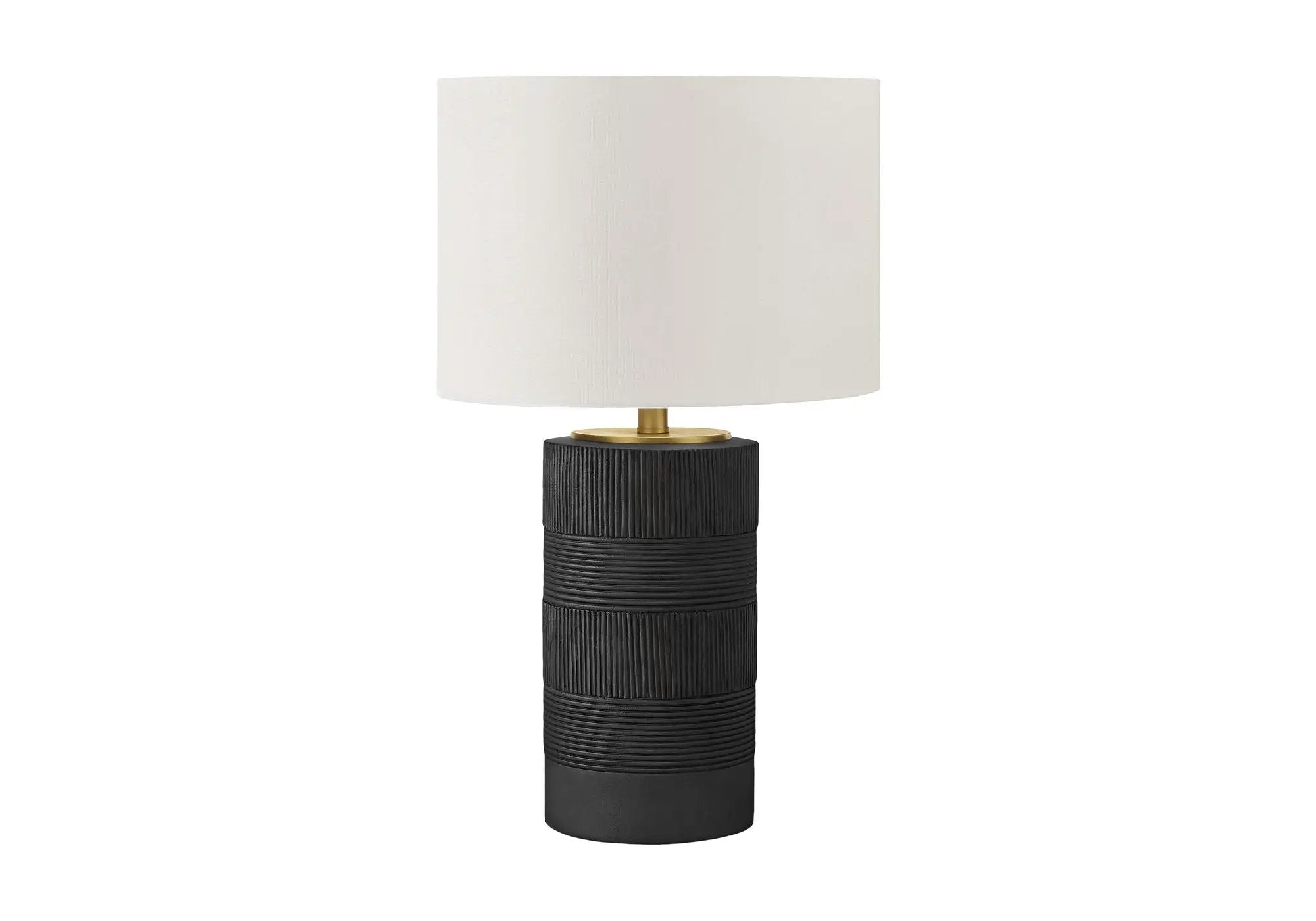 Table Lamp, Lighting, Resin, Contemporary - Black / Cream by Unique Piece Furniture