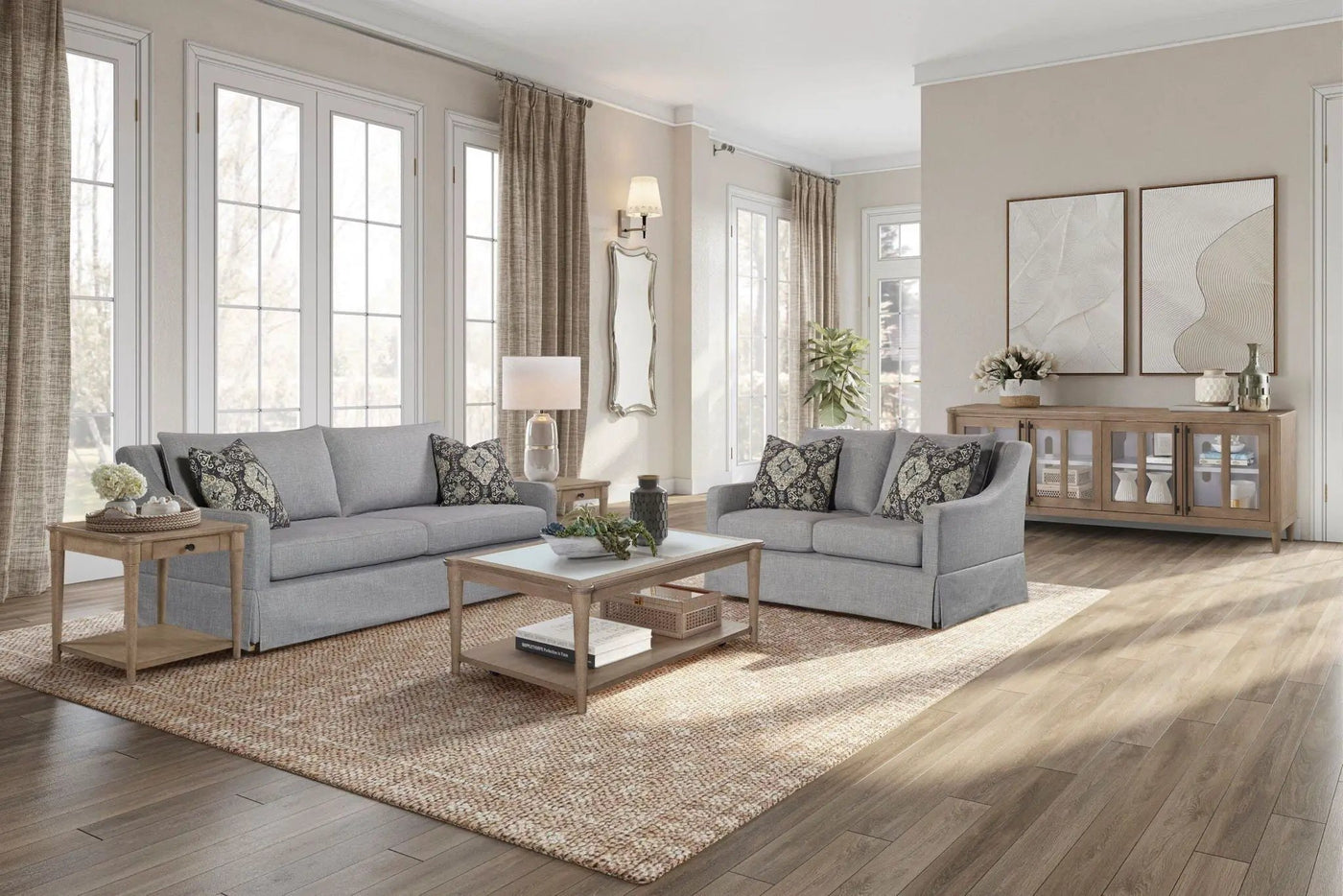 Sofa With 3 Reversable Cushions And 2 Pillows by Unique Piece Furniture