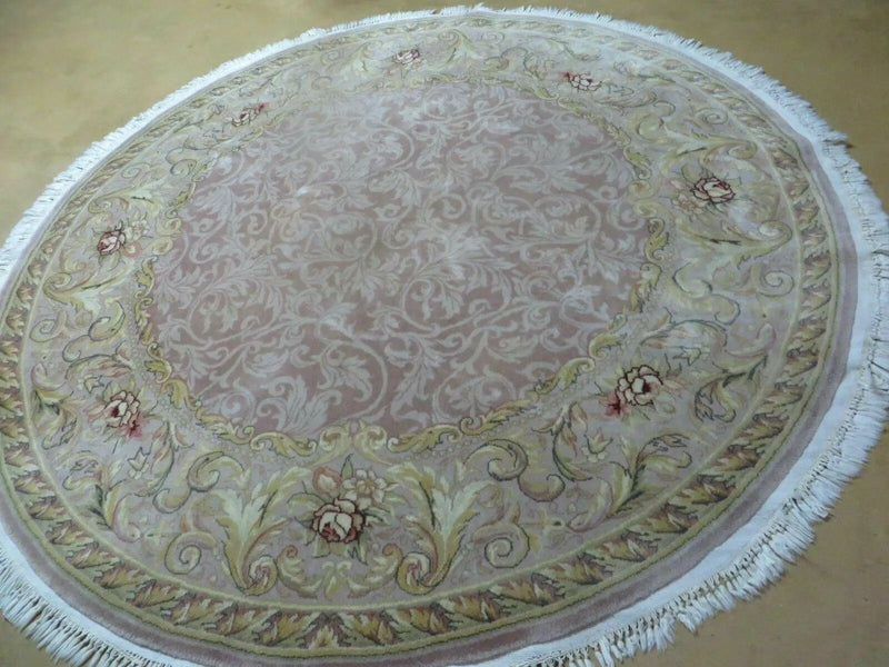 6' X 6' Round Handmade Fine Chinese Floral Oriental Silk Wool Rug Carpet Nice by Jewel Rugs