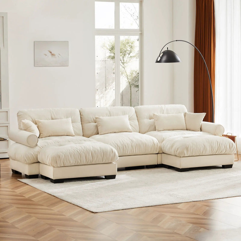 Super Comfort Oversized Modular Sectional Sofa With Movable Ottoman by Unique Piece Furniture