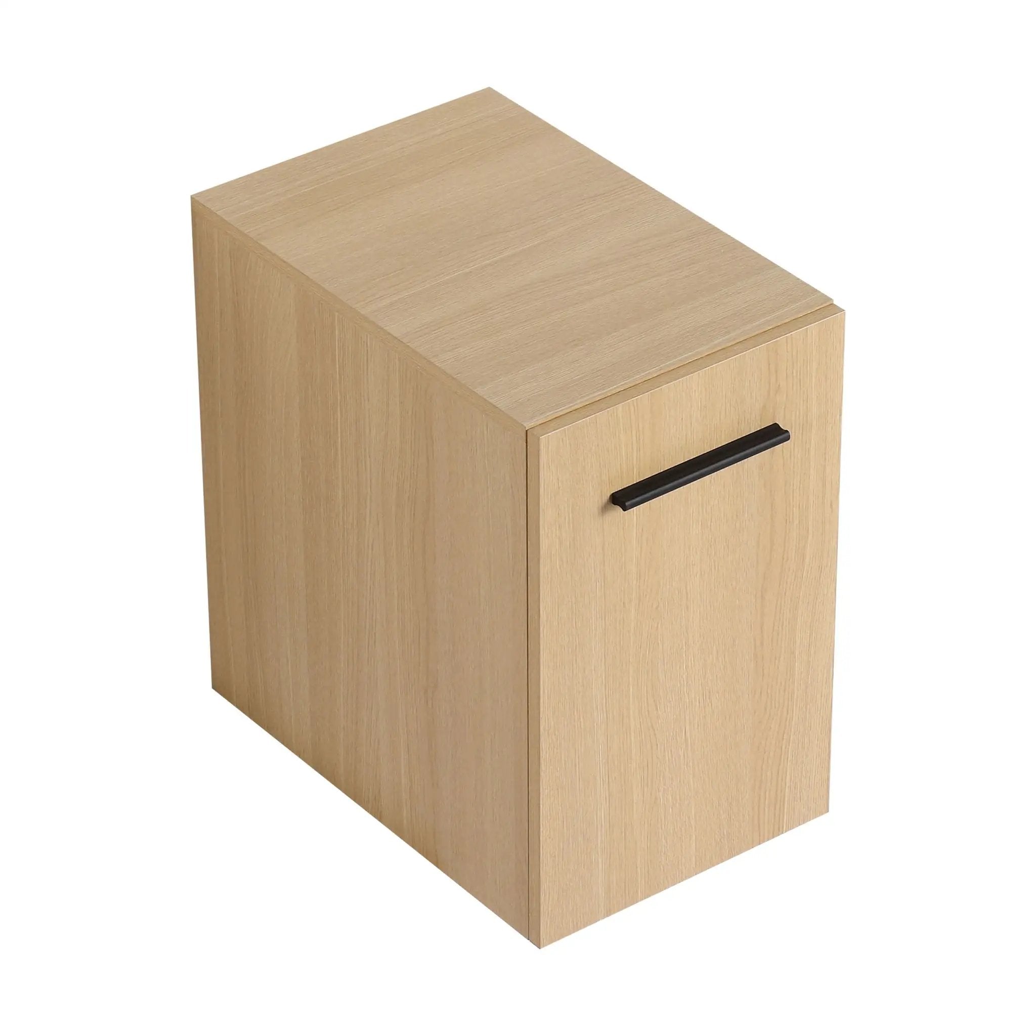 Floating Bathroom Vanity Single Door Base Cabinet, Wall Mounted Storage - Light Oak by Unique Piece Furniture