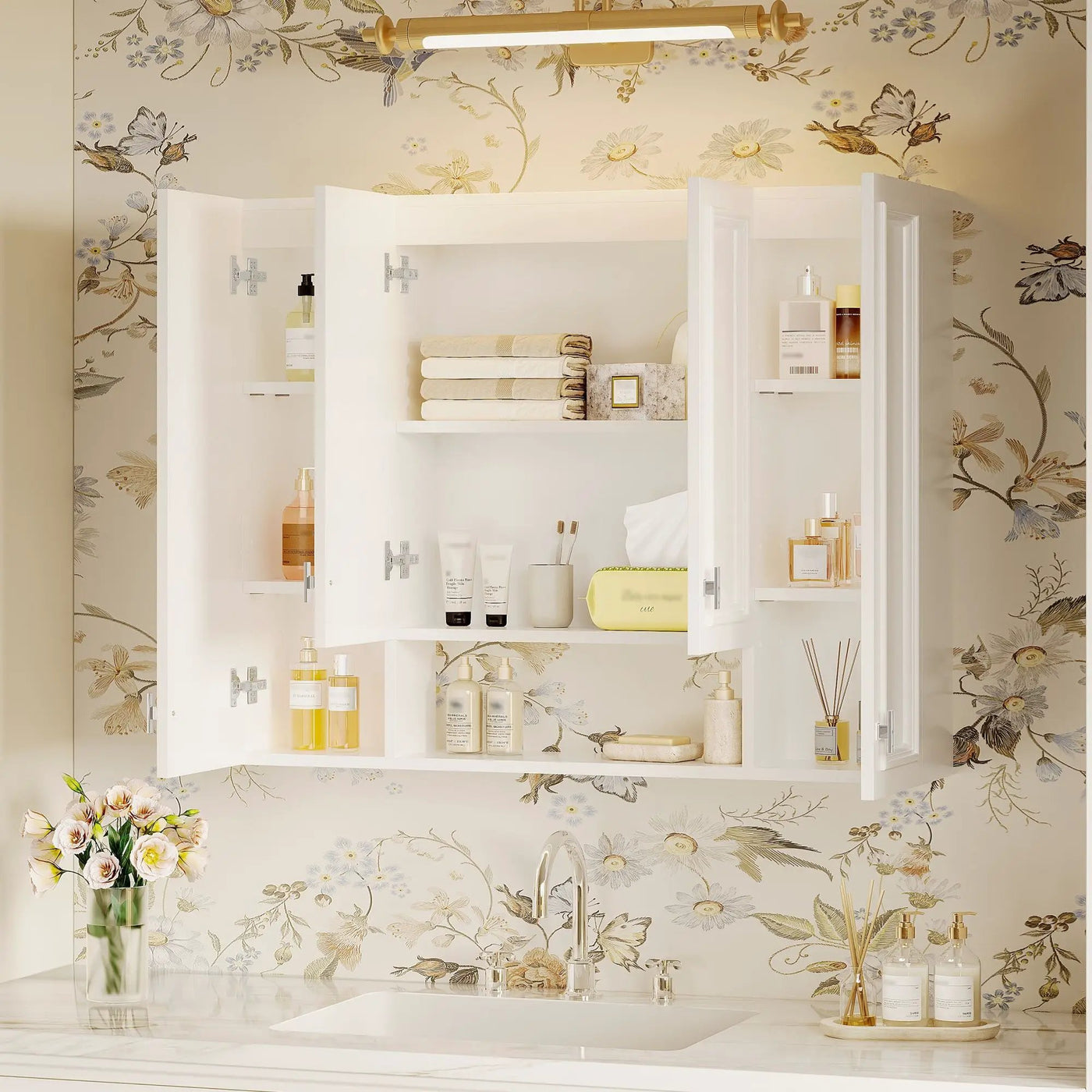 Wall Mounted Bathroom Cabinet With 5 Adjustable Shelves by HouseOfZazla