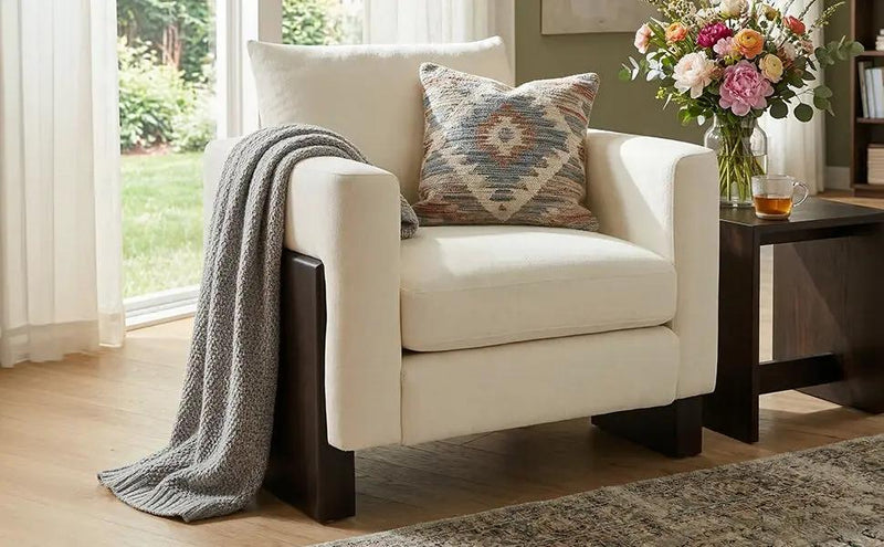 Modern Accent Chair Stylish Club Chair Armchair with Rubberwood Legs for Living Room, Bedroom, or Office by HouseOfZazla