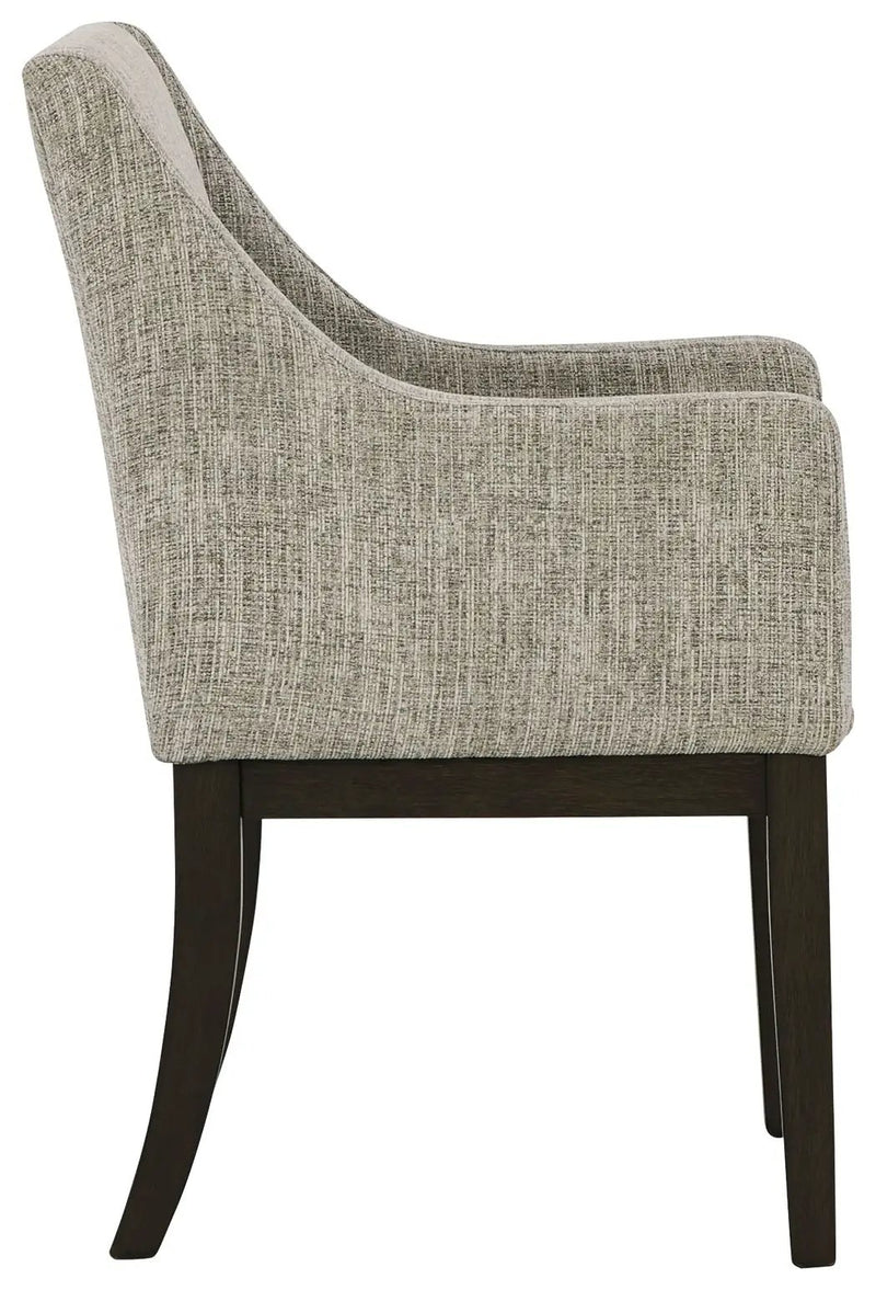 Burkhaus - Dining UPH Arm Chair (Set of 2) - Beige / Dark Brown by Unique Piece Furniture