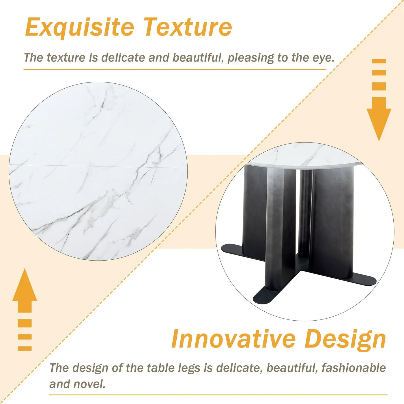 Round Dining Table With Cross Base, Modern Home Furniture by Unique Piece Furniture