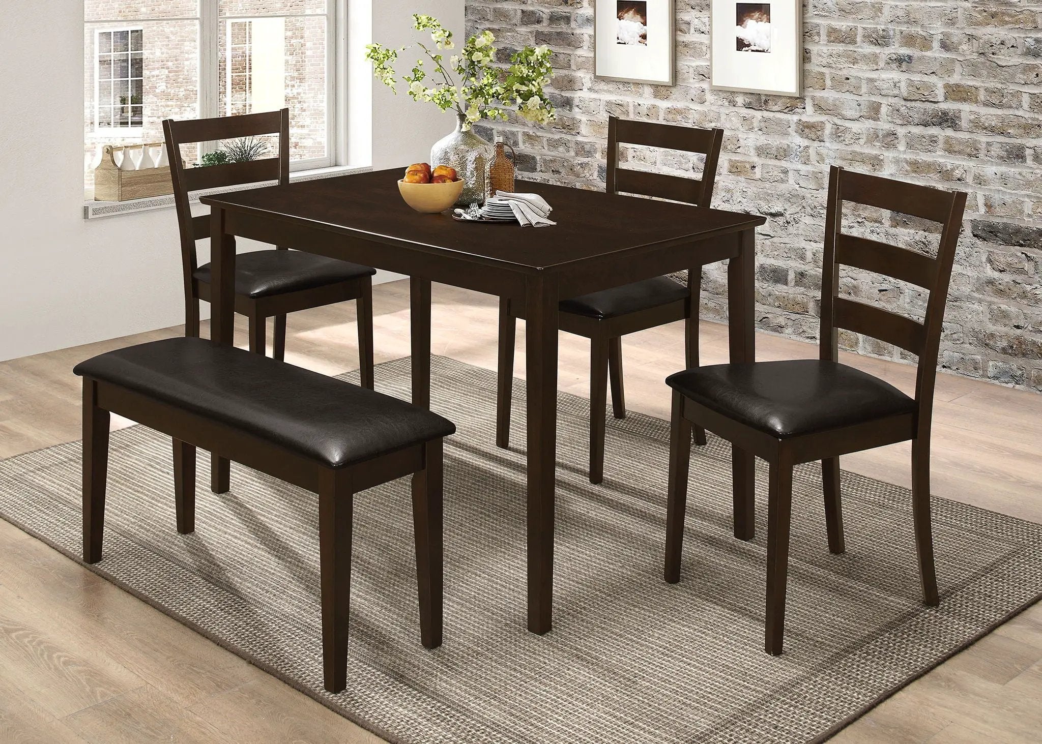 Guillen 5-piece Rectangular Dining Table Set Cappuccino by Unique Piece Furniture