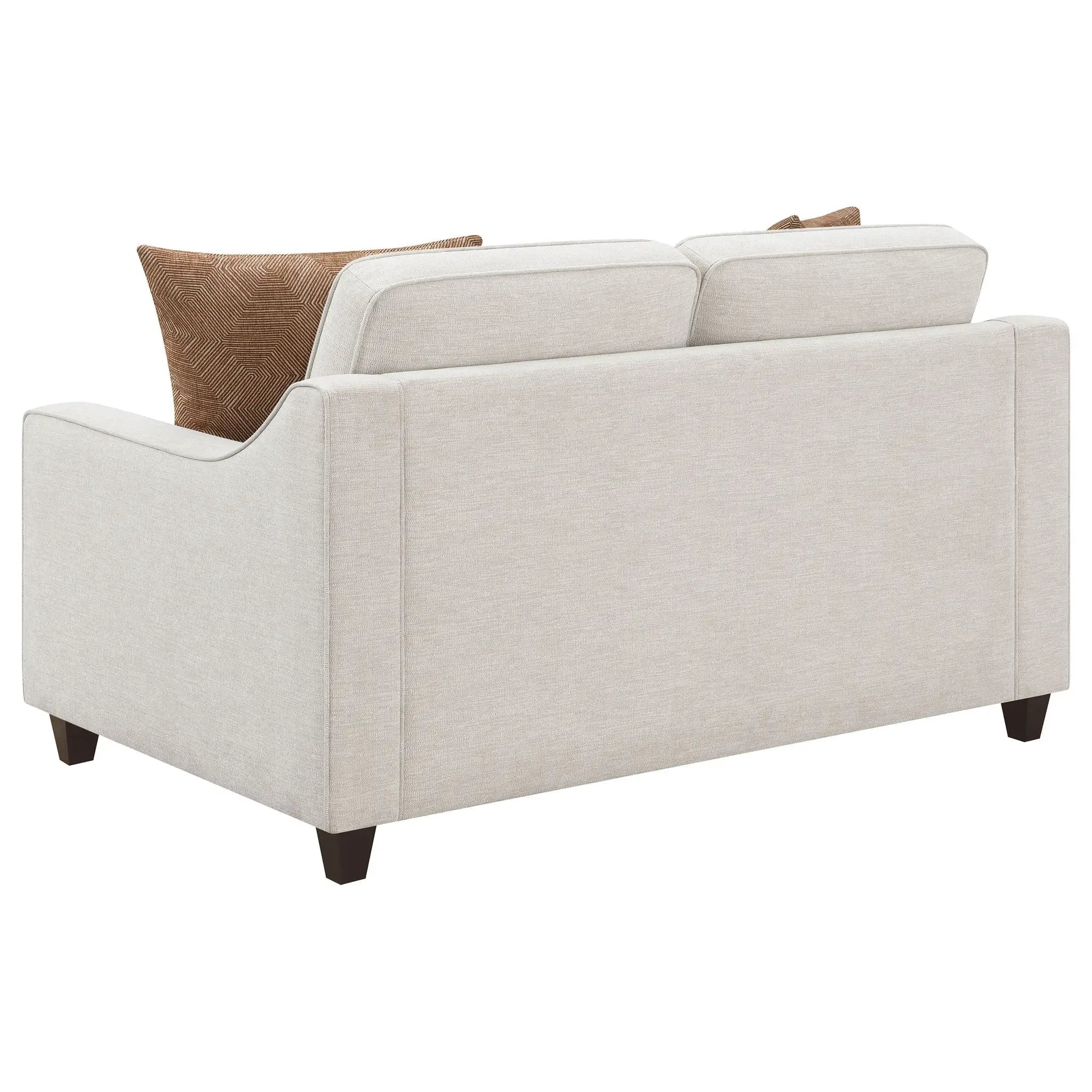 Mahaffey - 2 Piece Track Arm Living Room Set - Beige