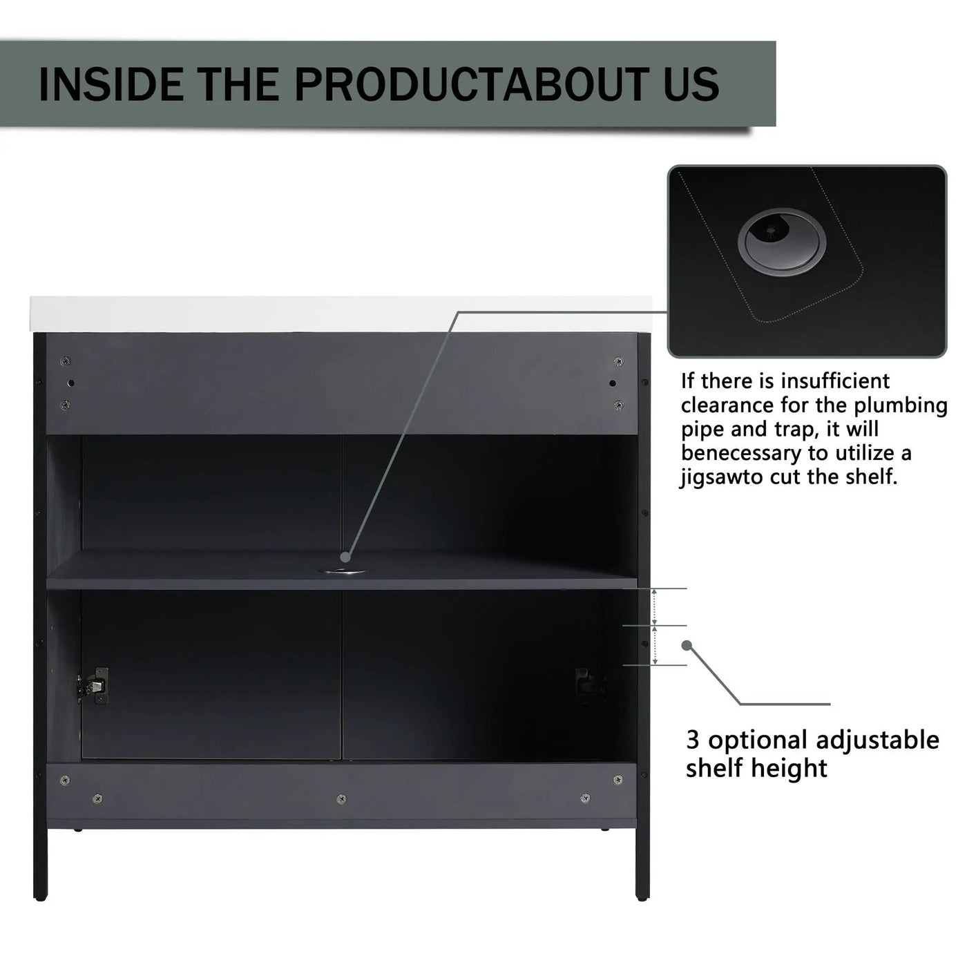 Modern Freestanding Bathroom Vanity With Resin Sink & Soft Close Cabinet Doors by Unique Piece Furniture