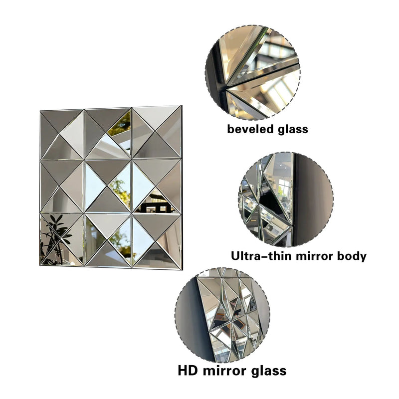 3D Mirror Wall Decor Beveled Glass Wall Mirror by HouseOfZazla