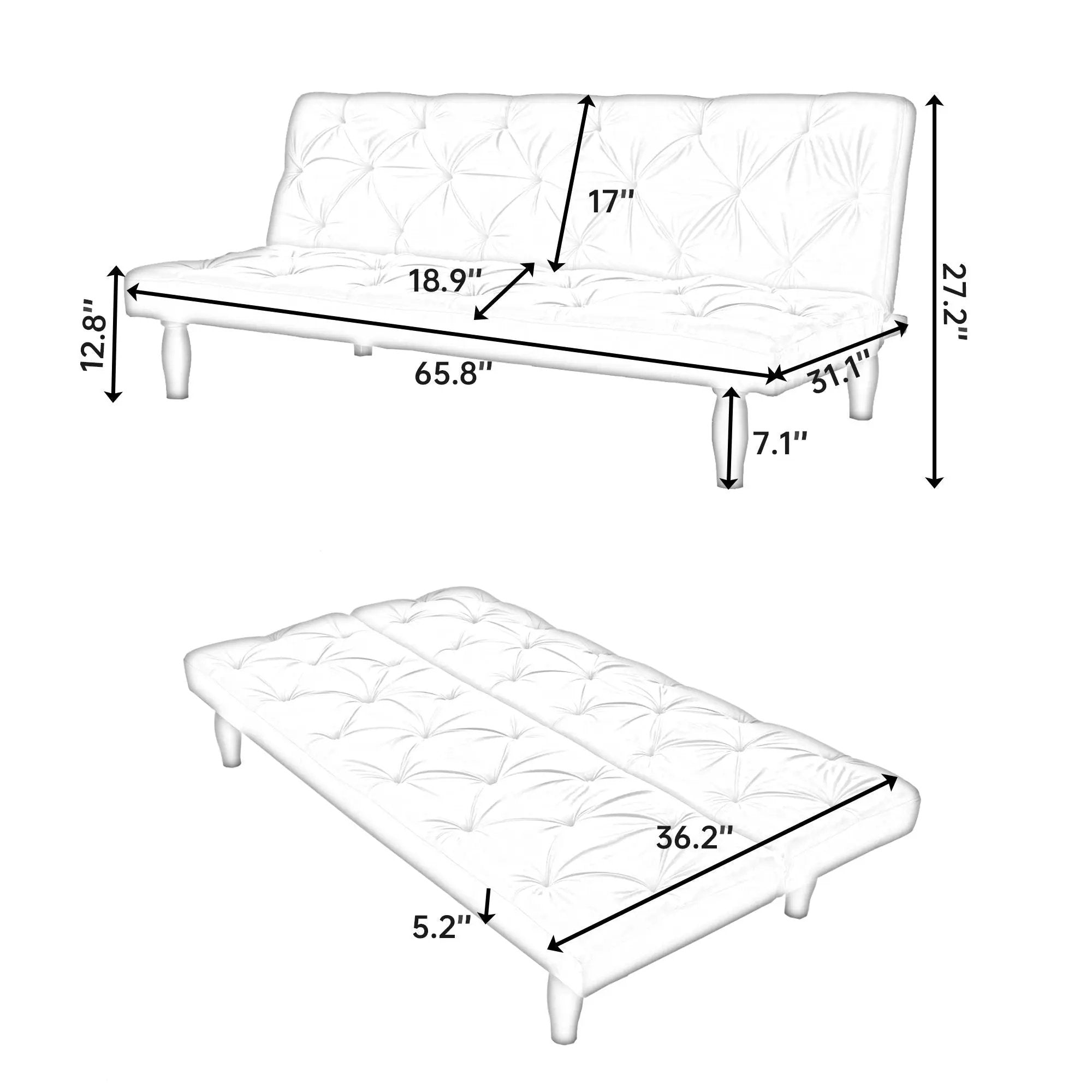 Sofa Bed With Adjustable Backrest by Unique Piece Furniture