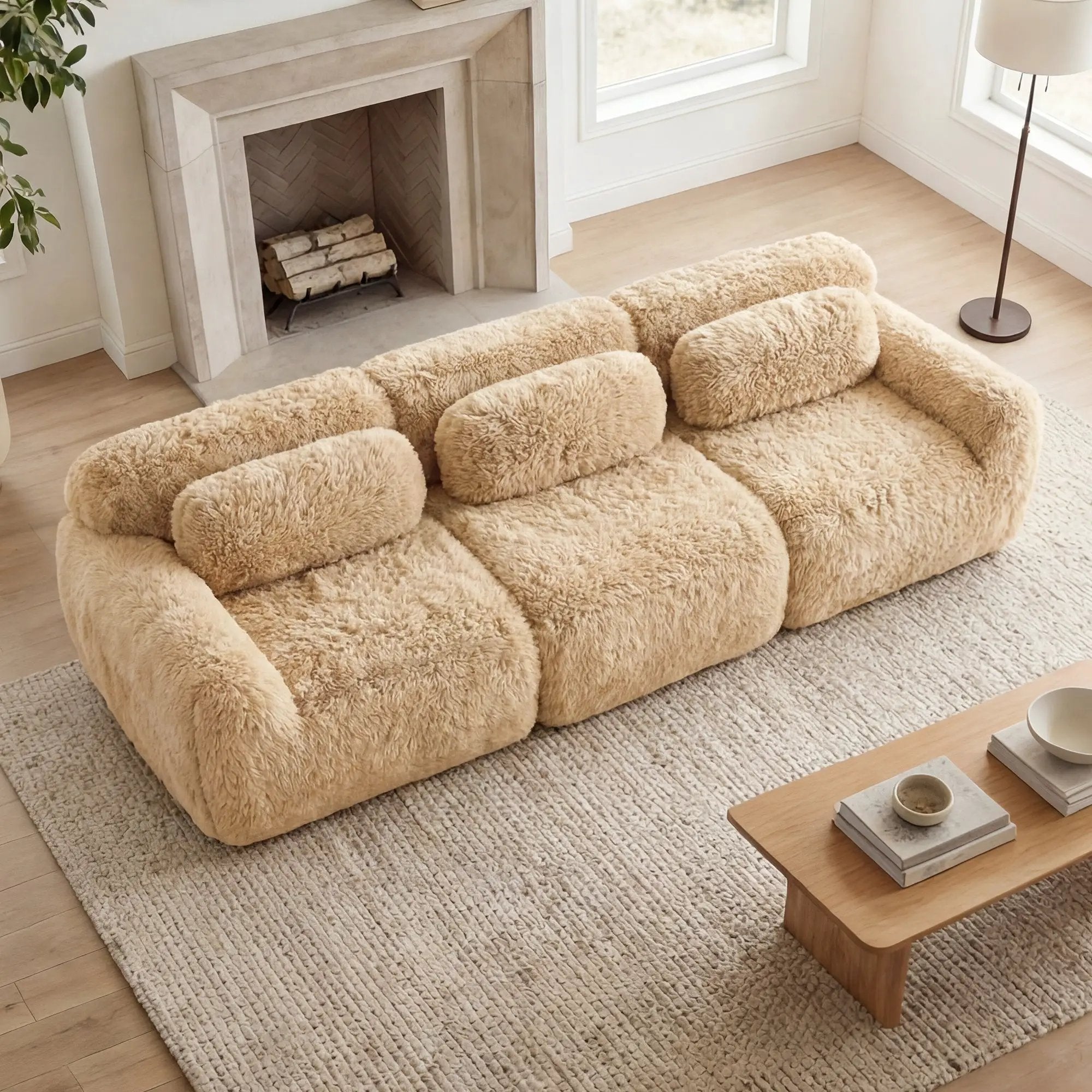 114'' Soft And Fluffy Modular Sectional Sofa by HouseOfZazla
