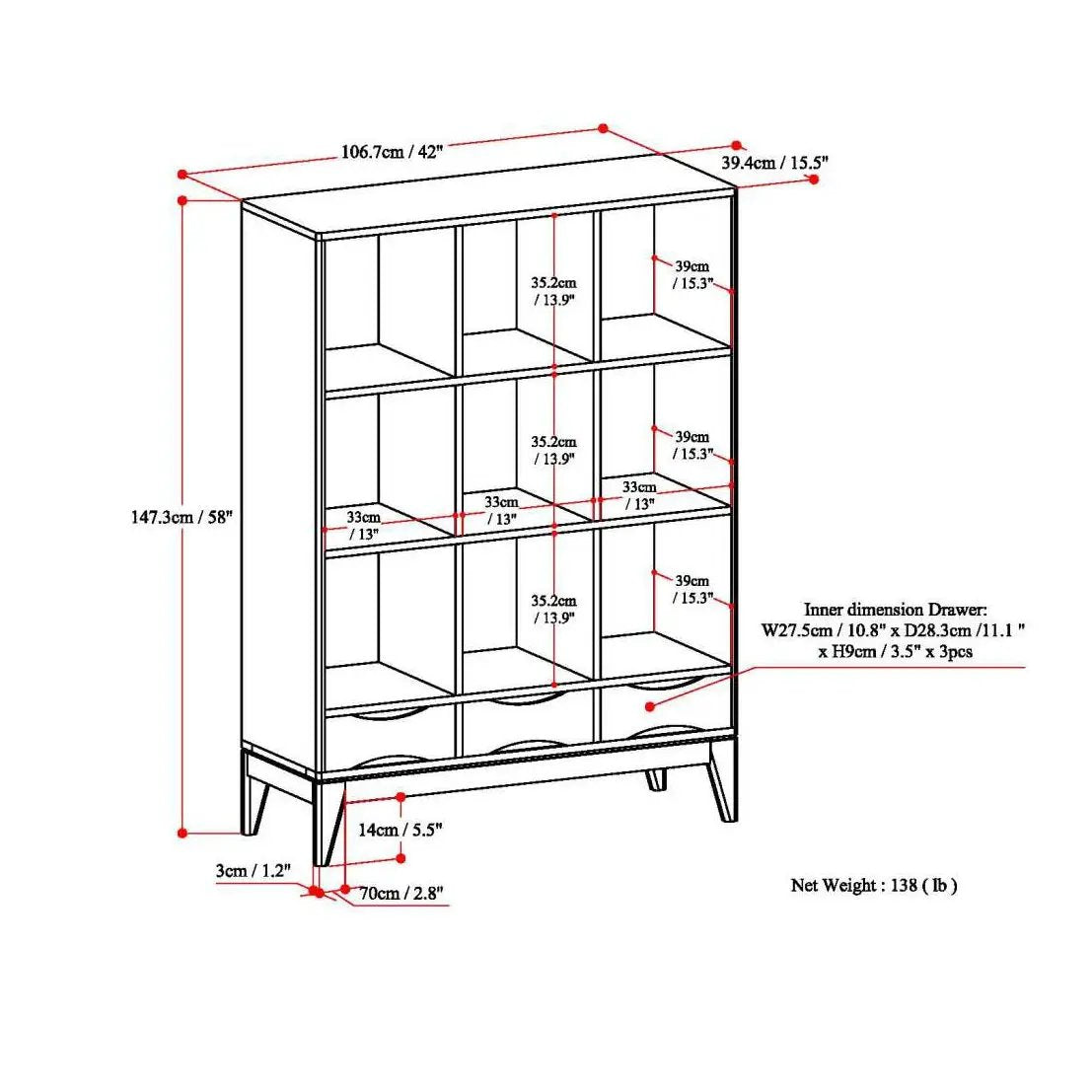 Harper - Cube Storage With Drawers by Unique Piece Furniture