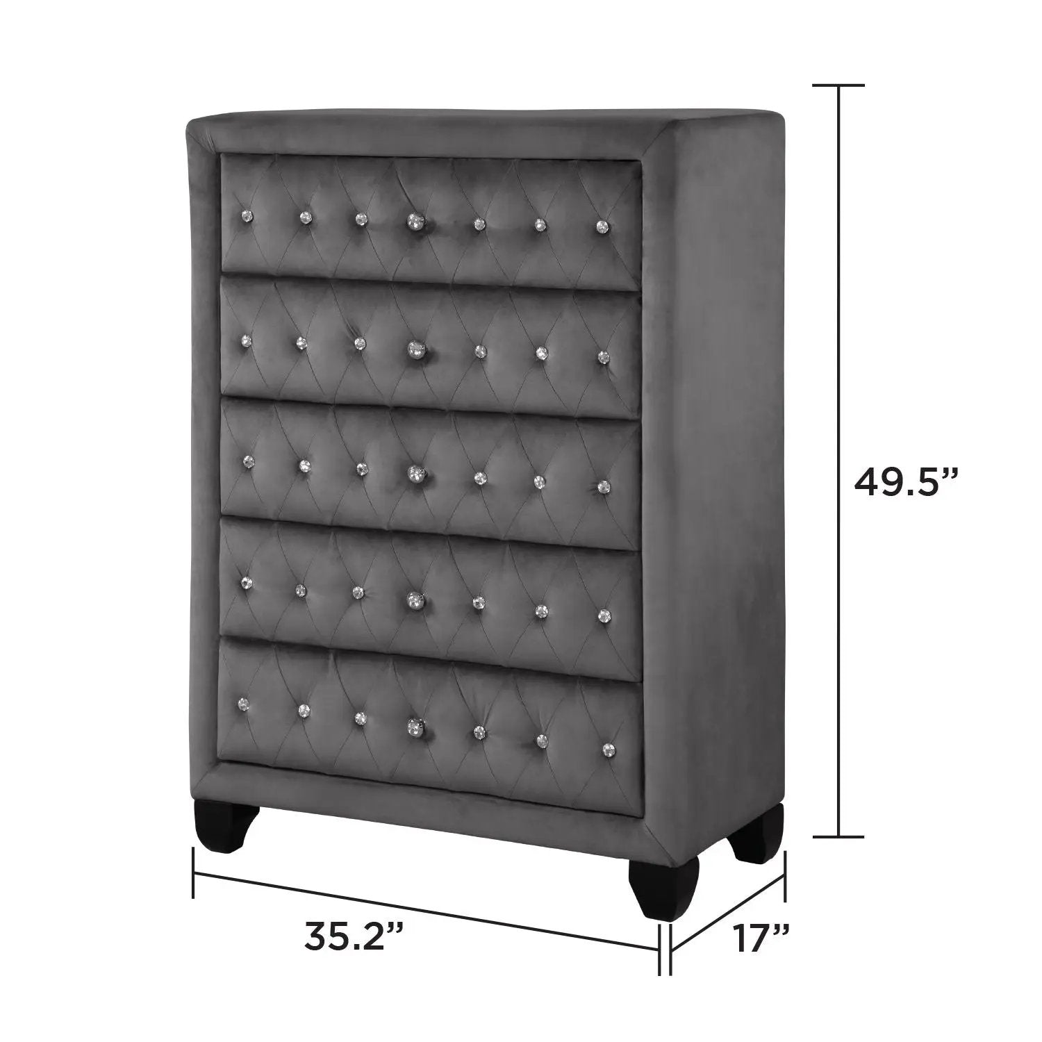 Sophia - 5 Drawer Chest - Gray by HouseOfZazla