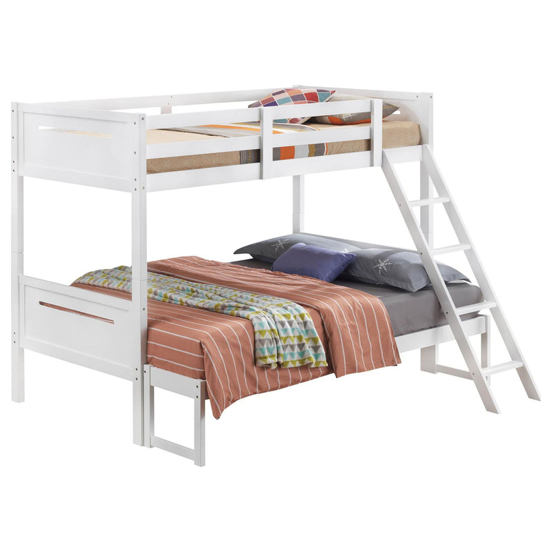 Bunk Bed With Built In Ladder, Safety Guardrails And Angled Access Step by HouseOfZazla