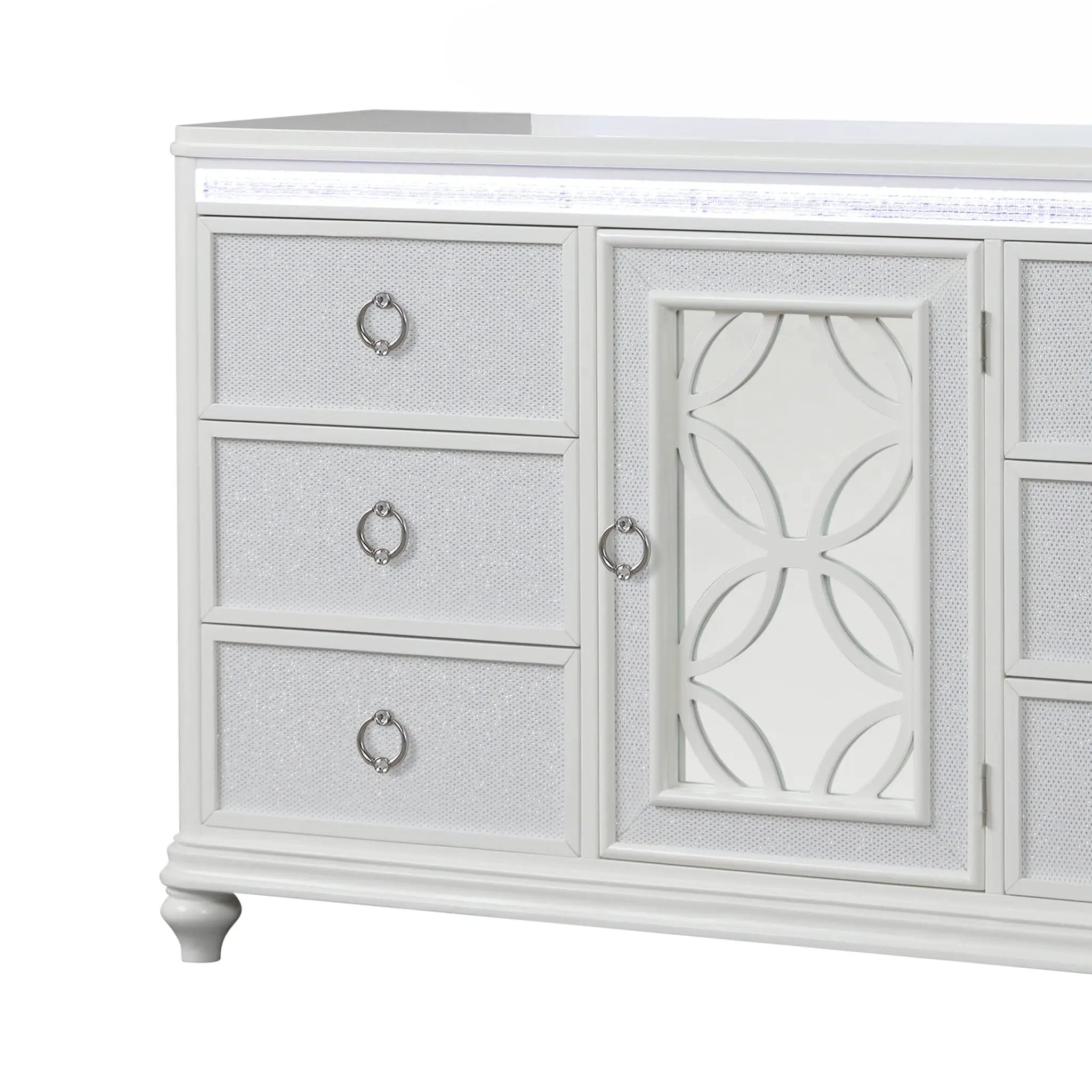 Abigale - 6 Drawer Dresser With LED (Includes Dresser Only, Mirror Not Included) - White by HouseOfZazla