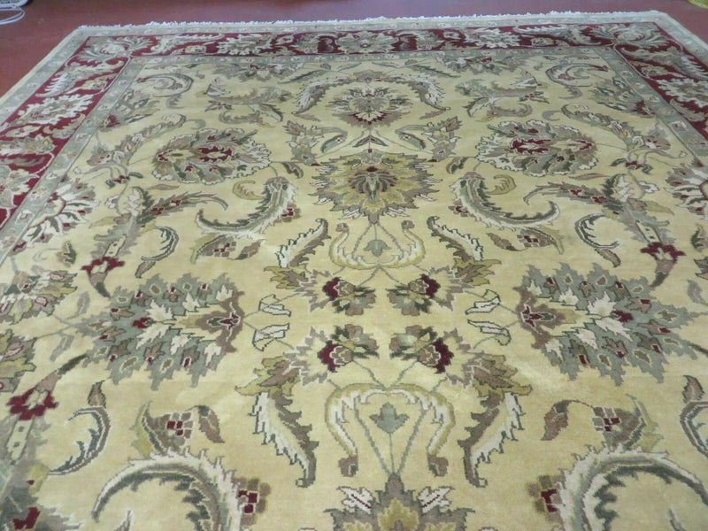 9' X 12' Vintage Handmade India Oriental Jaipur Quality Tea Wash Hand Knotted by Jewel Rugs