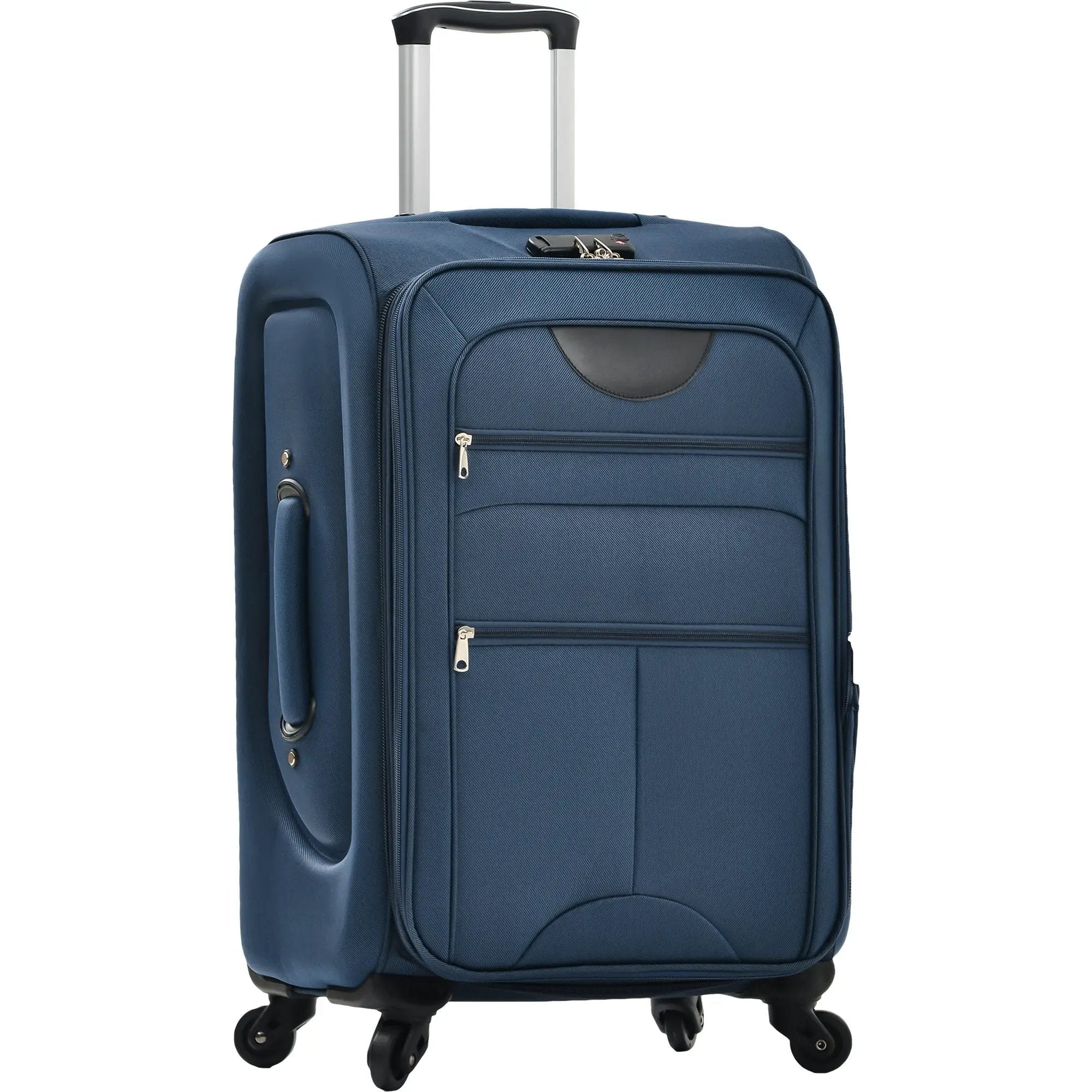 Softside Luggage Expandable 3 Piece Set Suitcase Upright Spinner Softshell Lightweight Luggage Travel Set - Dark Blue by HouseOfZazla