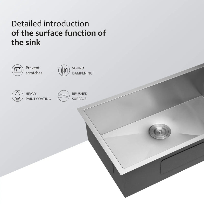 Undermount Stainless Steel Kitchen Sink, Deep Single Bowl Basin by HouseOfZazla