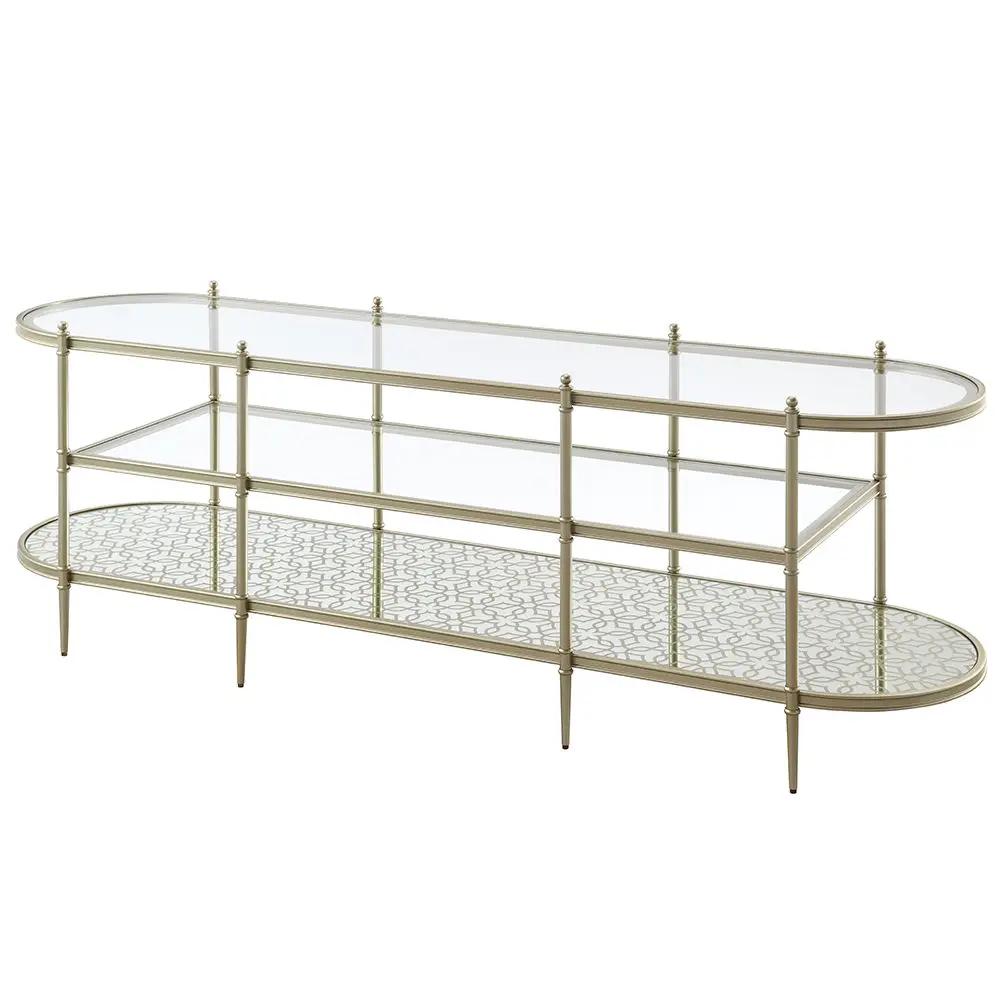 Zaba - TV Stand - Glass Top & Champagne by Unique Piece Furniture