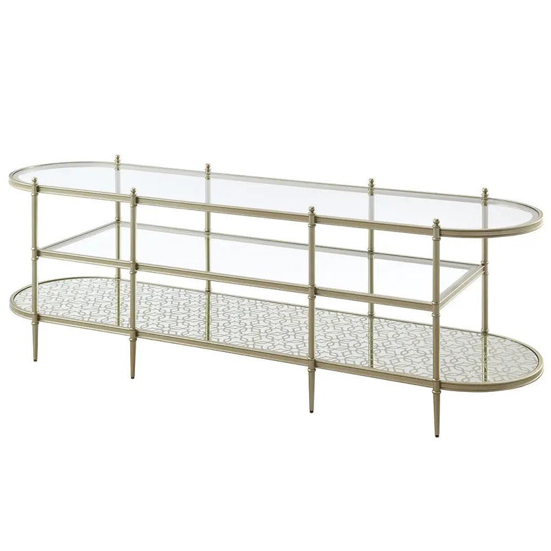 Zaba - TV Stand - Glass Top & Champagne by Unique Piece Furniture