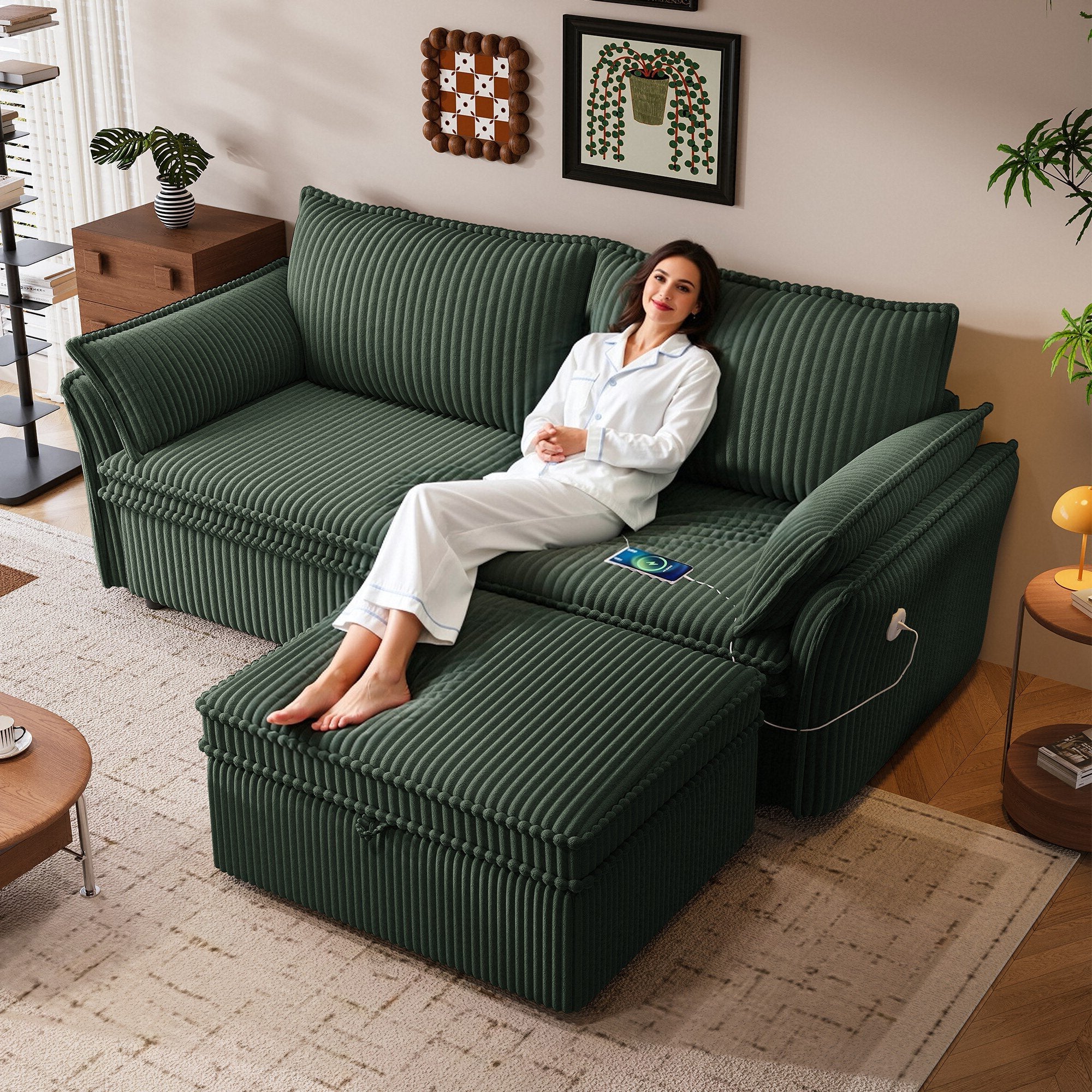 Multi-Functional 85-Inch Convertible Sofa Bed by HouseOfZazla