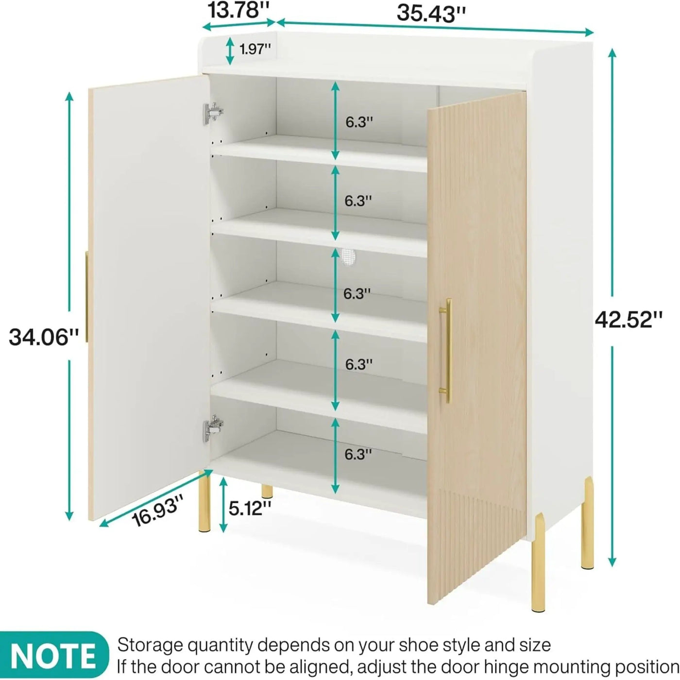 6 Tier Entryway Shoe Cabinet With Doors by HouseOfZazla