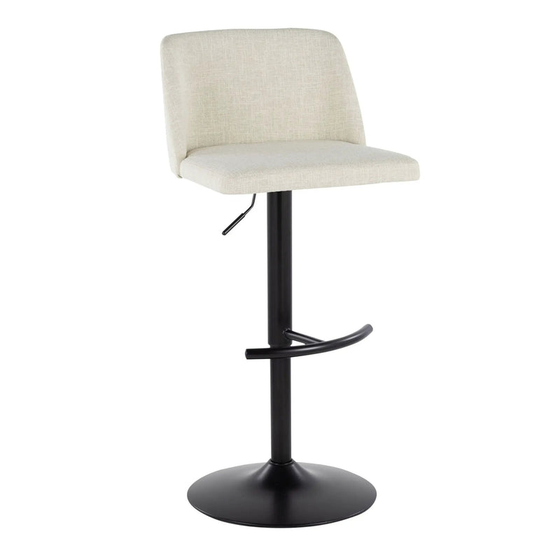 Toriano - Contemporary Adjustable Barstool Swivel With Rounded T Footrest (Set of 2) by Unique Piece Furniture