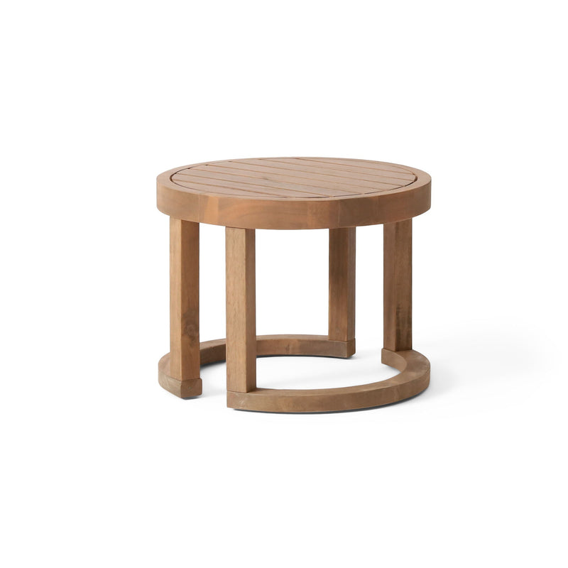 Outdoor Acacia Wood Side Table, Solid Side Table For Patio, Pool, Porch - Brown Wash by HouseOfZazla