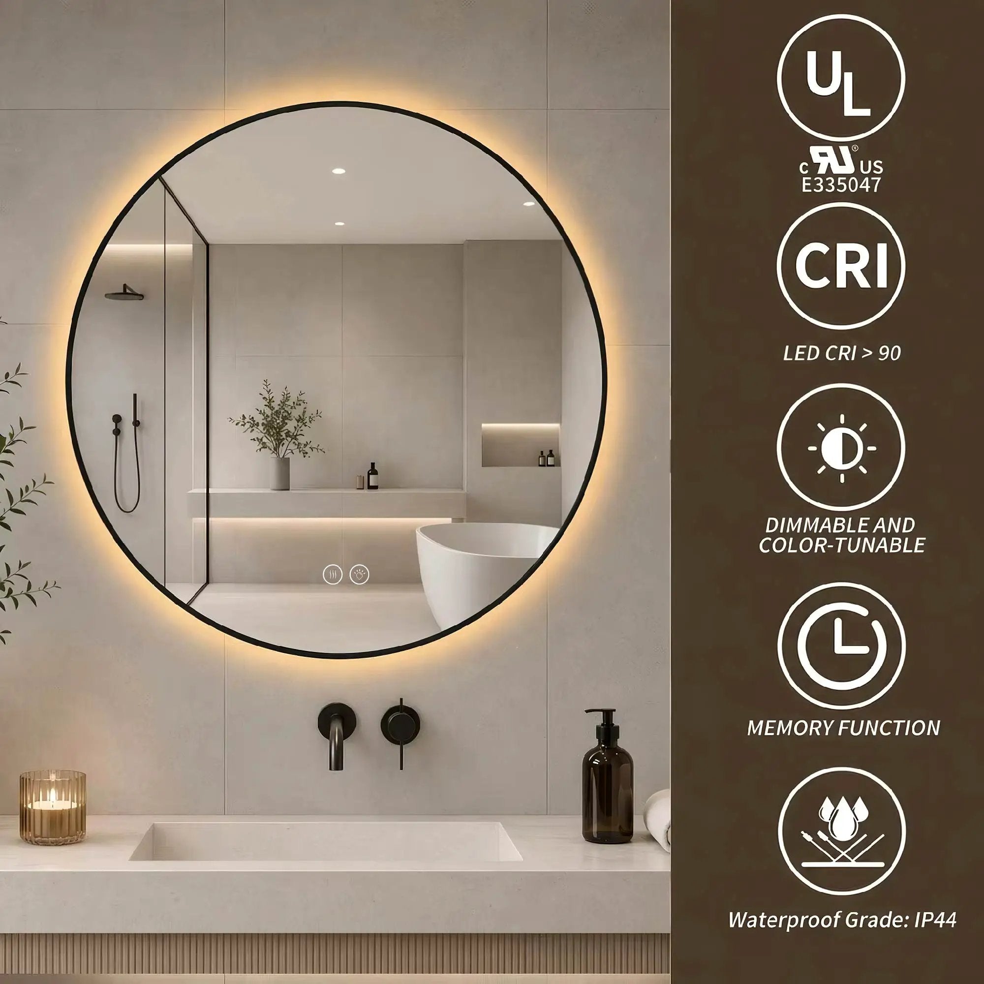 24" Round Bathroom Mirror by HouseOfZazla