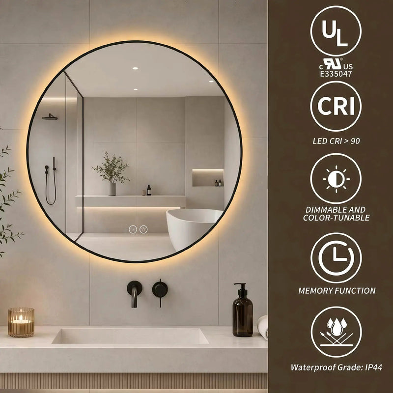 24" Round Bathroom Mirror by HouseOfZazla