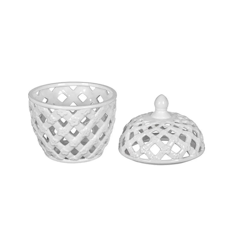 Ballas - Bird Lidded Jar - White by Unique Piece Furniture