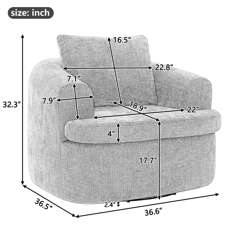 Modern Swivel Barrel Chair With Dual-Layer Cushion by HouseOfZazla