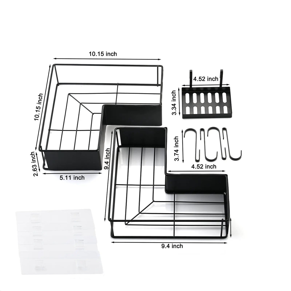 2-Pack Drill-Free Adhesive Corner Shower Caddy Organizer by HouseOfZazla
