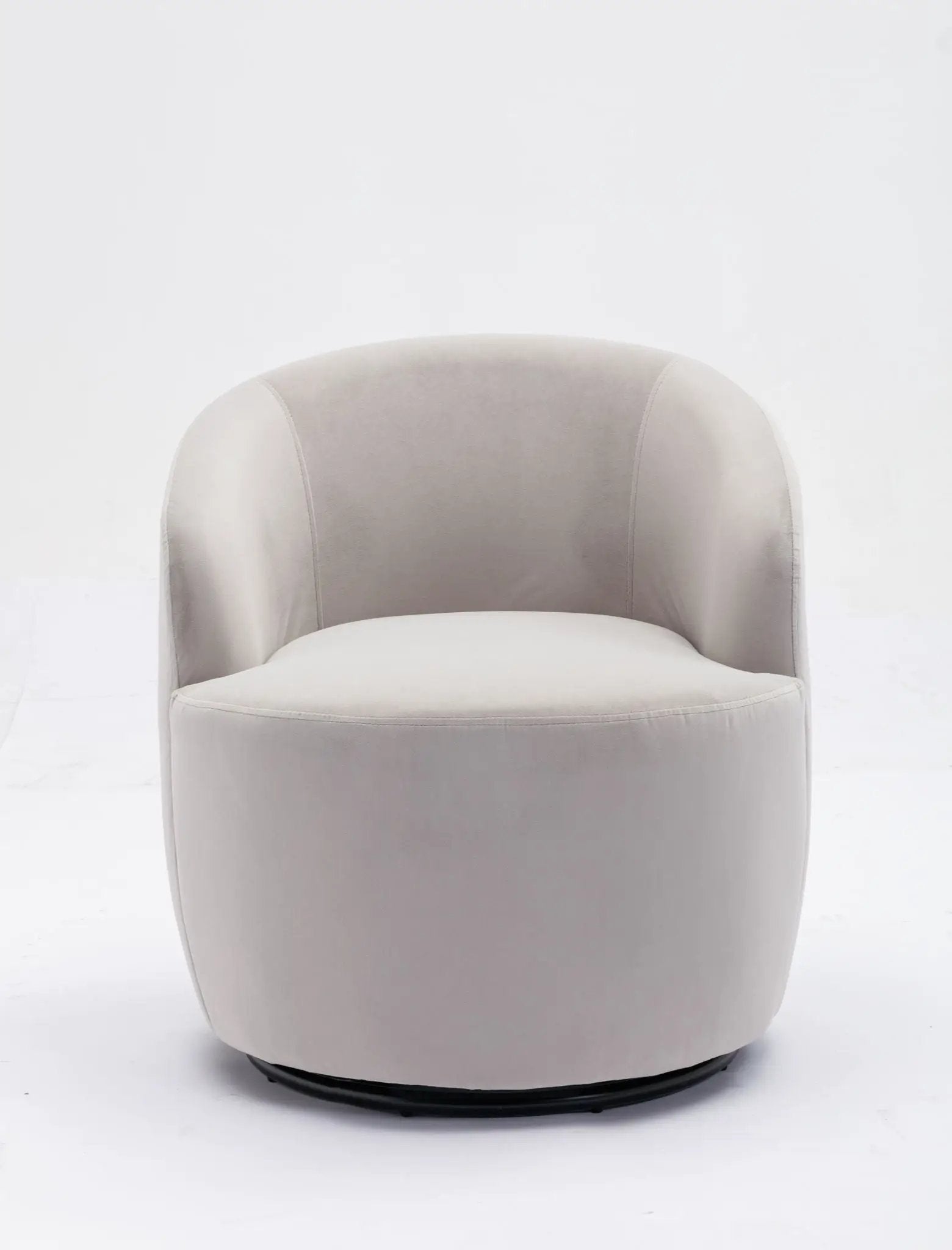 Swivel Accent Armchair Barrel Chair With Powder Coating Metal Ring by HouseOfZazla