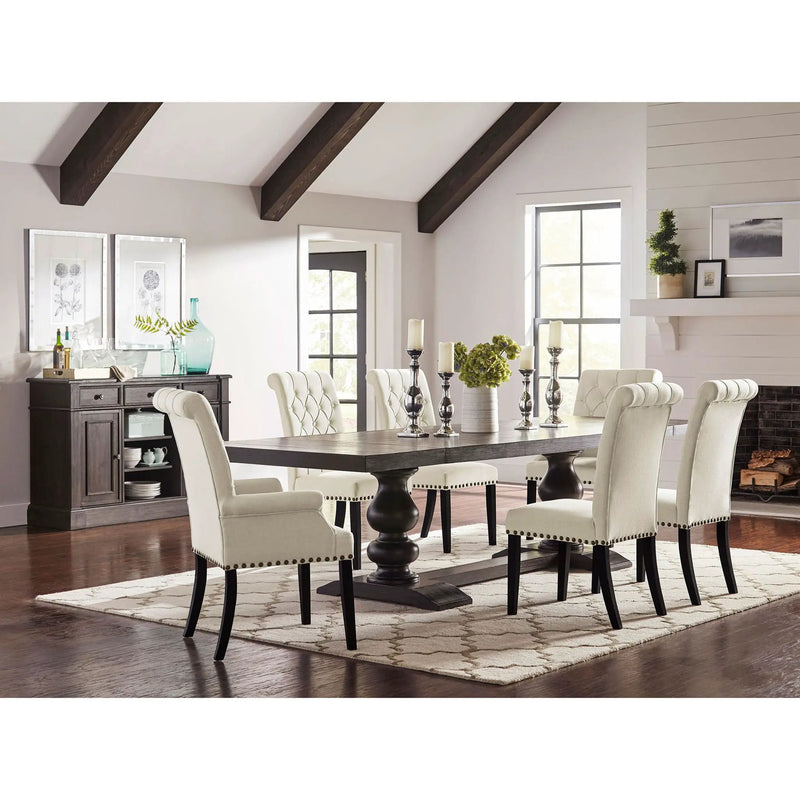Tufted Rolled Backrest Side Chairs (Set of 2)