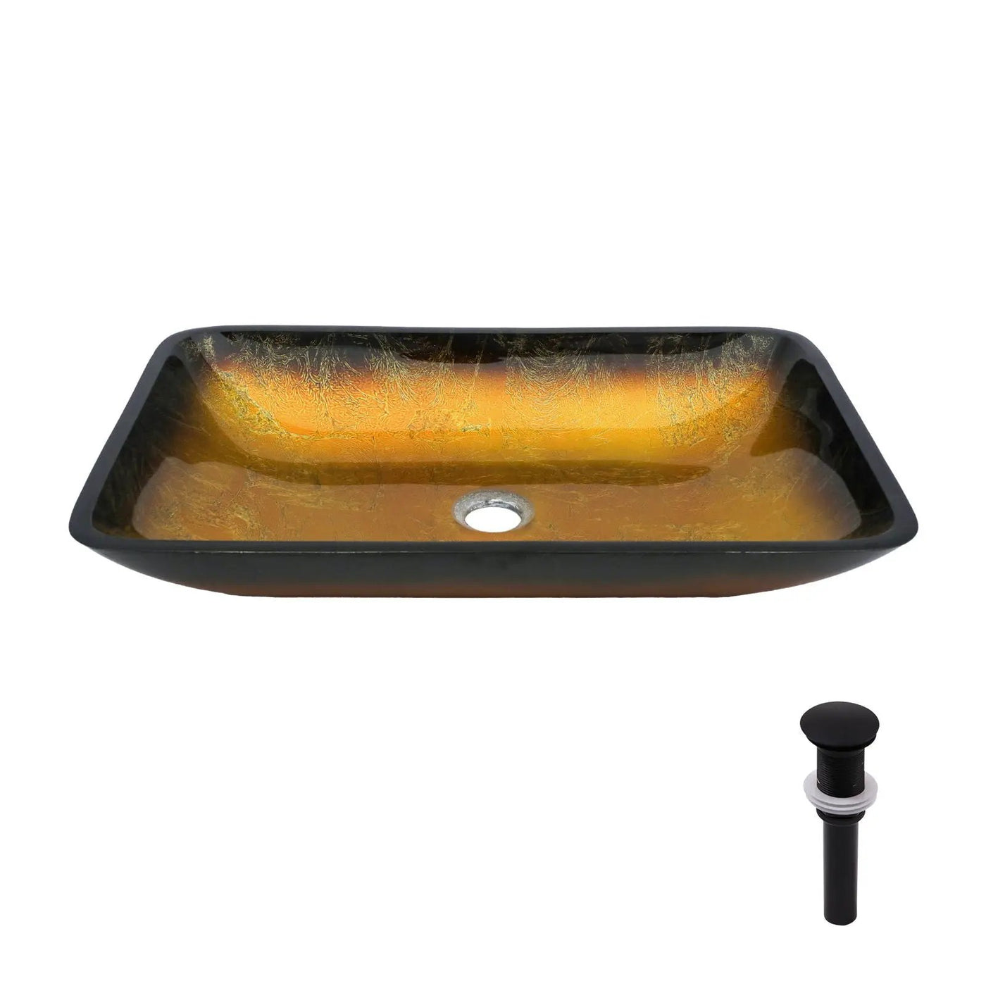 Gradient Tempered Glass Vessel Sink With Pop-Up Drain by HouseOfZazla