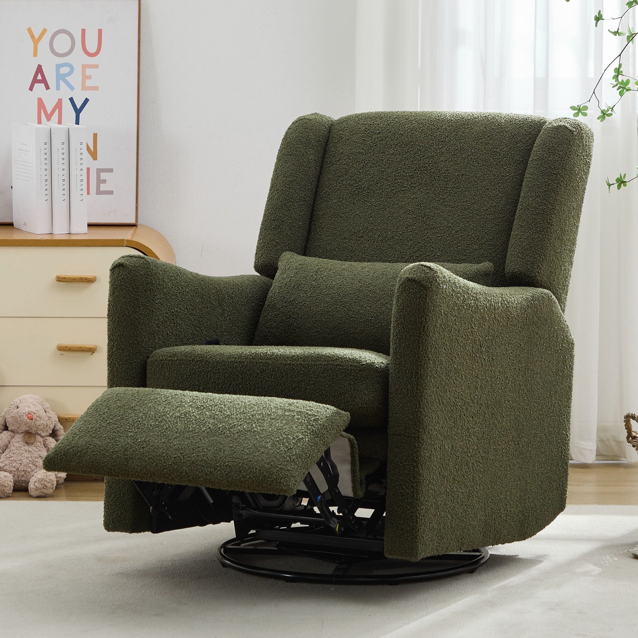 Wide Wingback Swivel Glider Rocker Recliner Chair by HouseOfZazla