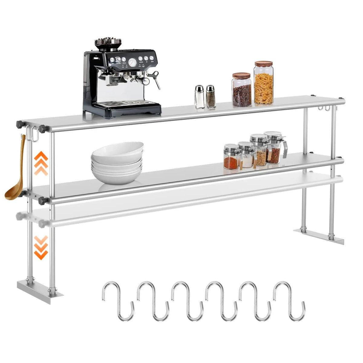 72 Inch Adjustable Stainless Steel Kitchen Rack by HouseOfZazla