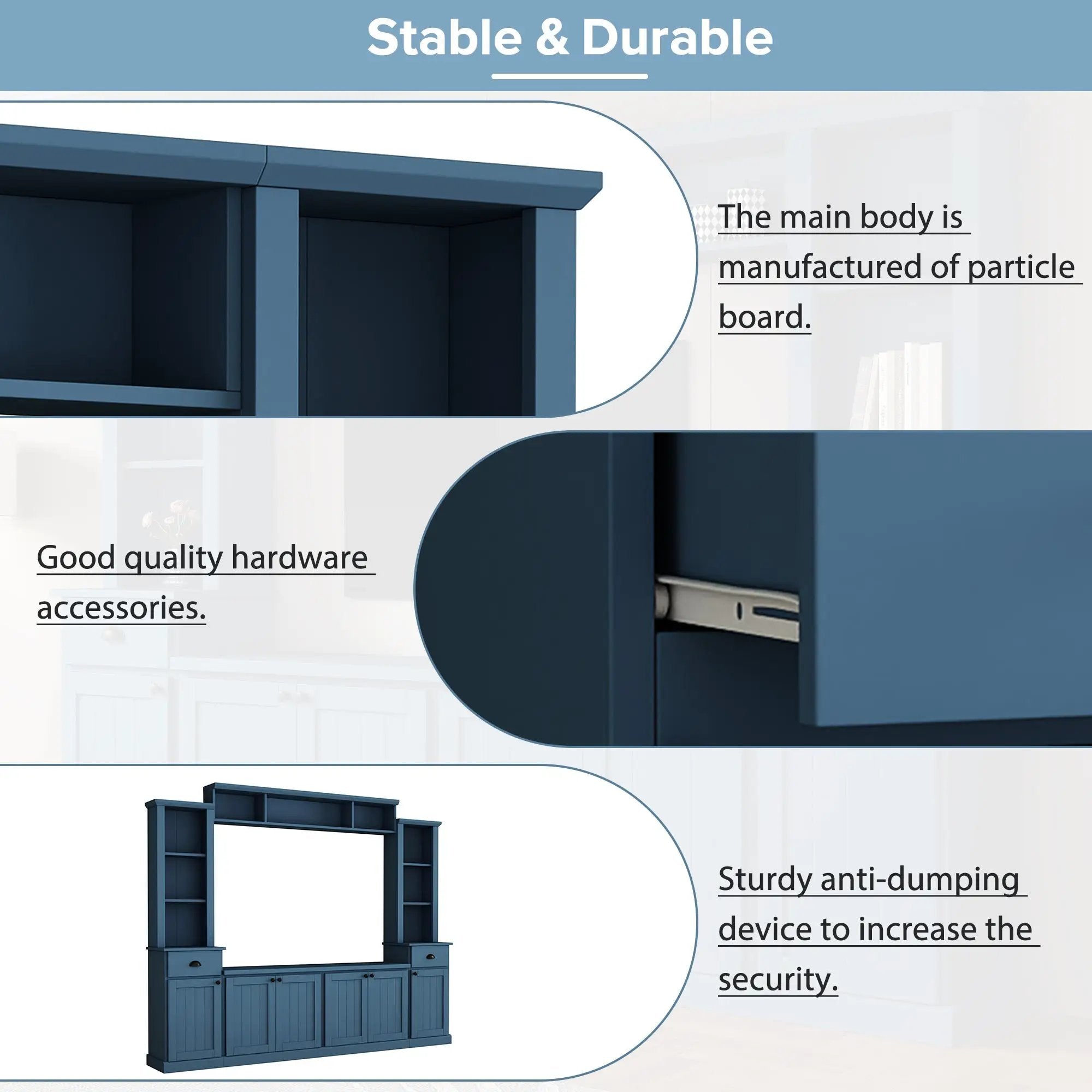 Minimalist Entertainment Wall Unit with Bridge for TVs Up to 75'' by HouseOfZazla