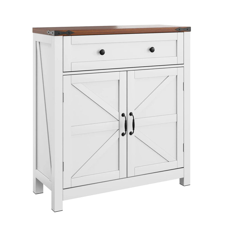 Farmhouse Storage Cabinet With Drawer And Adjustable Shelf by Unique Piece Furniture