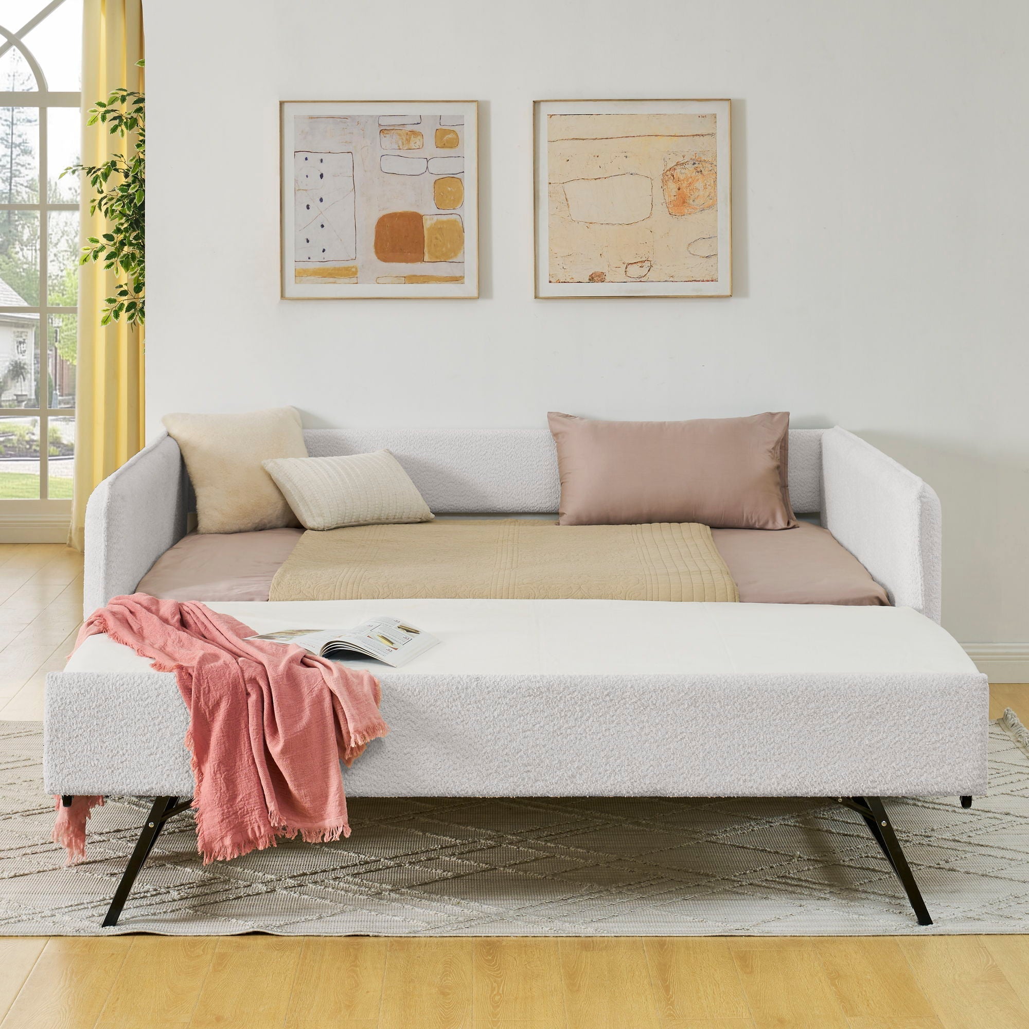 Upholstered Daybed With Pop Up Trundle by Unique Piece Furniture
