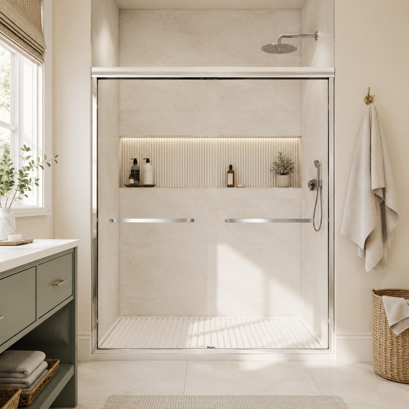 50-54" W x 72" H Framed Double Sliding Shower Door by HouseOfZazla
