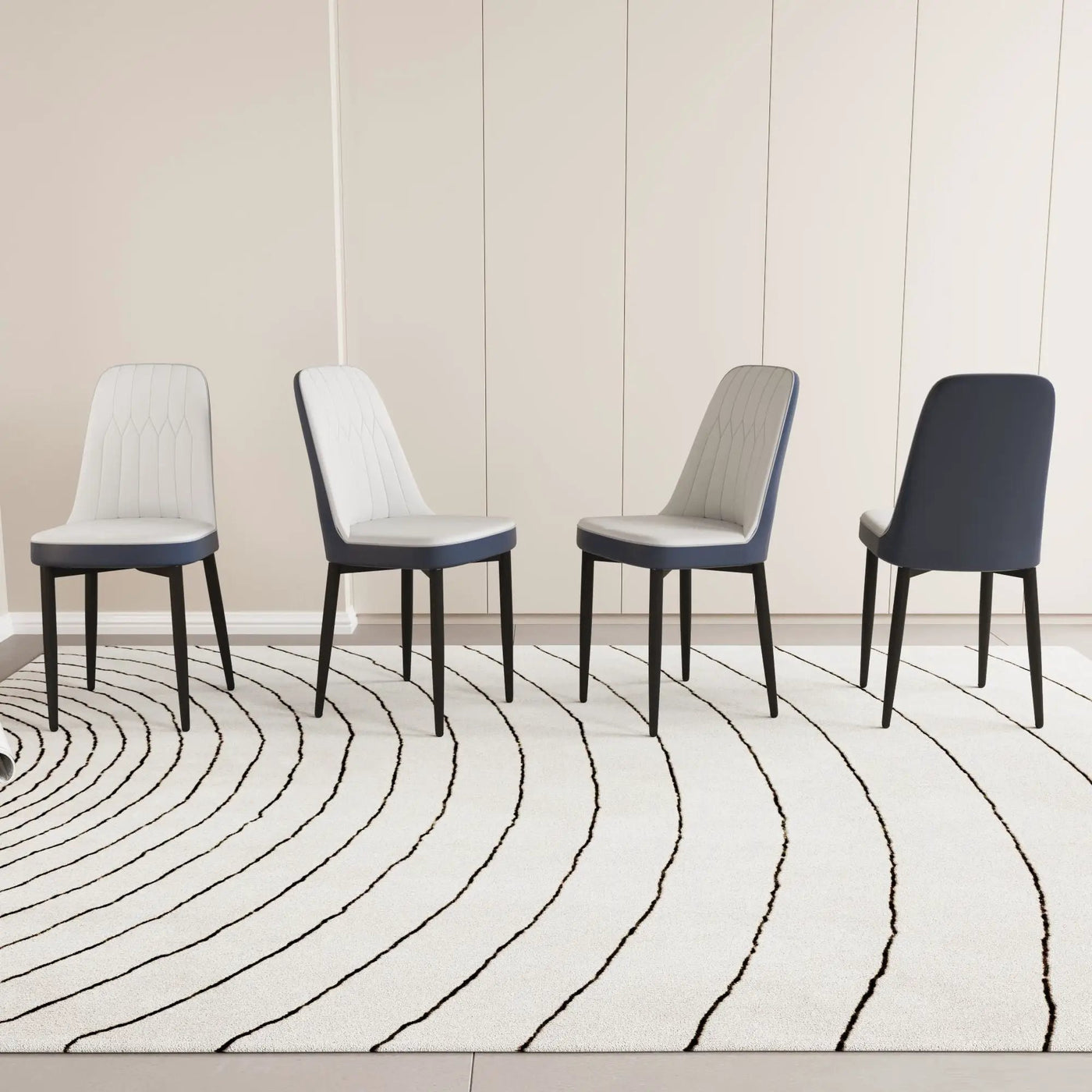 Modern Dining Chair With Cushions And Metal Legs by Unique Piece Furniture