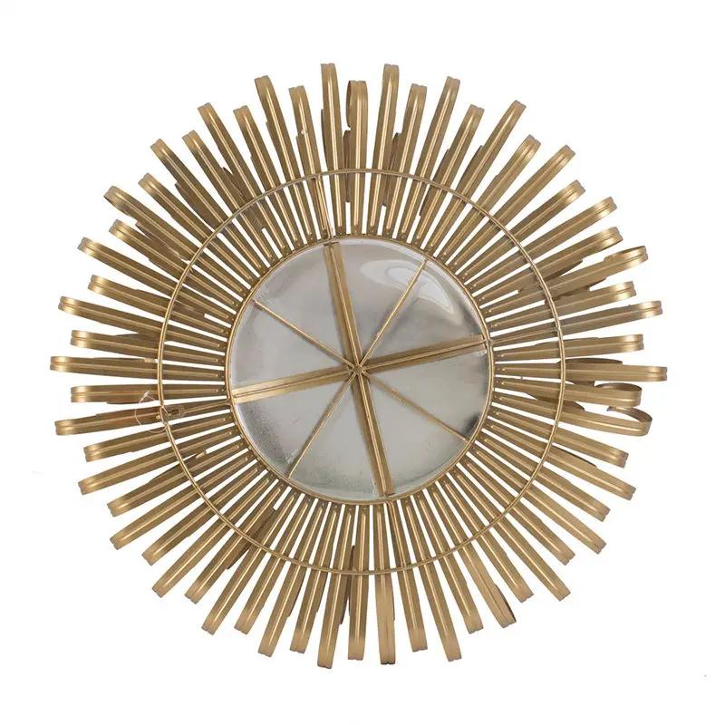 Sunburst Design Wall Mirror Decorative en For Entryway, Modern Living Room - Gold by HouseOfZazla