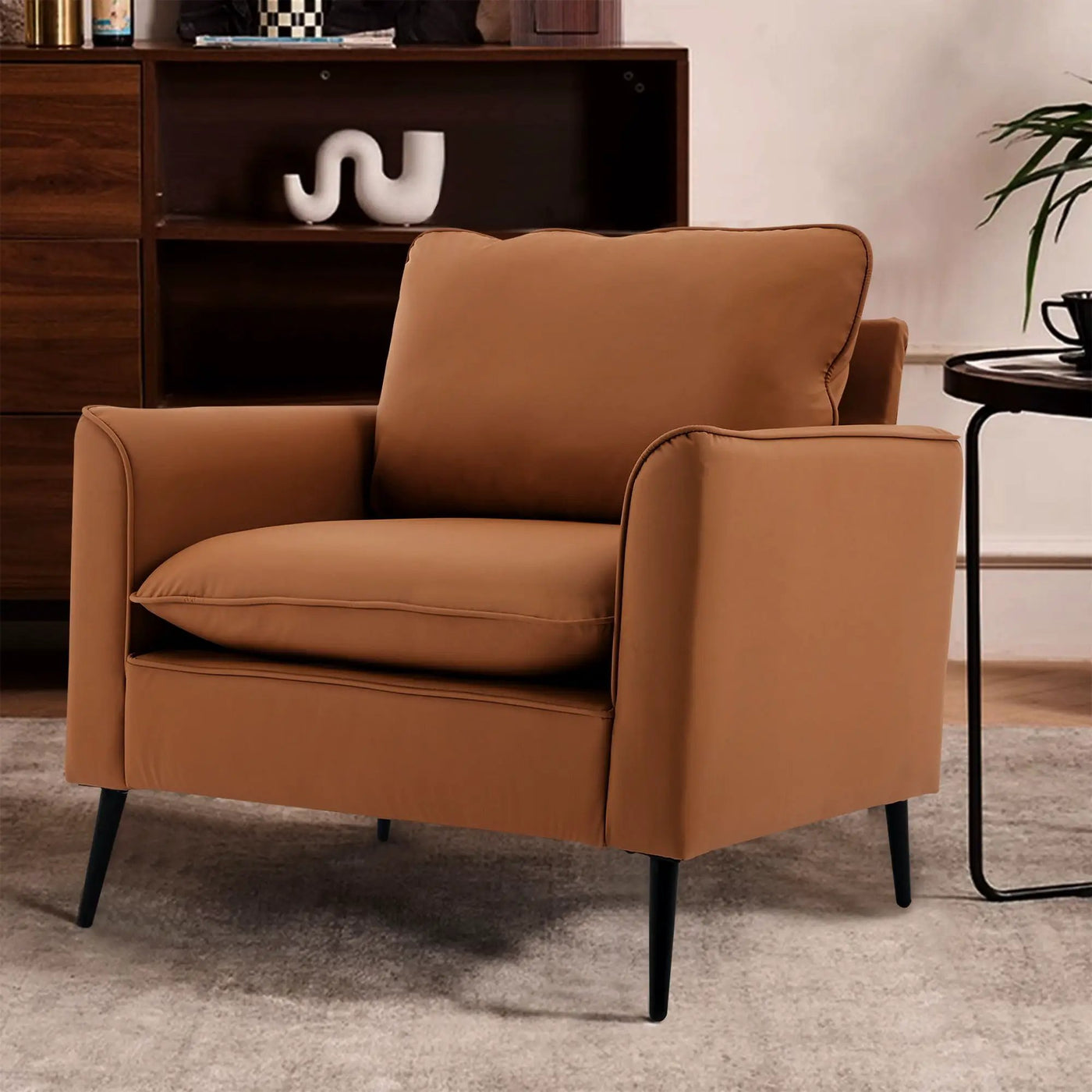 Nordic Retro Light Luxury Upholstered Sofa Chair by Unique Piece Furniture