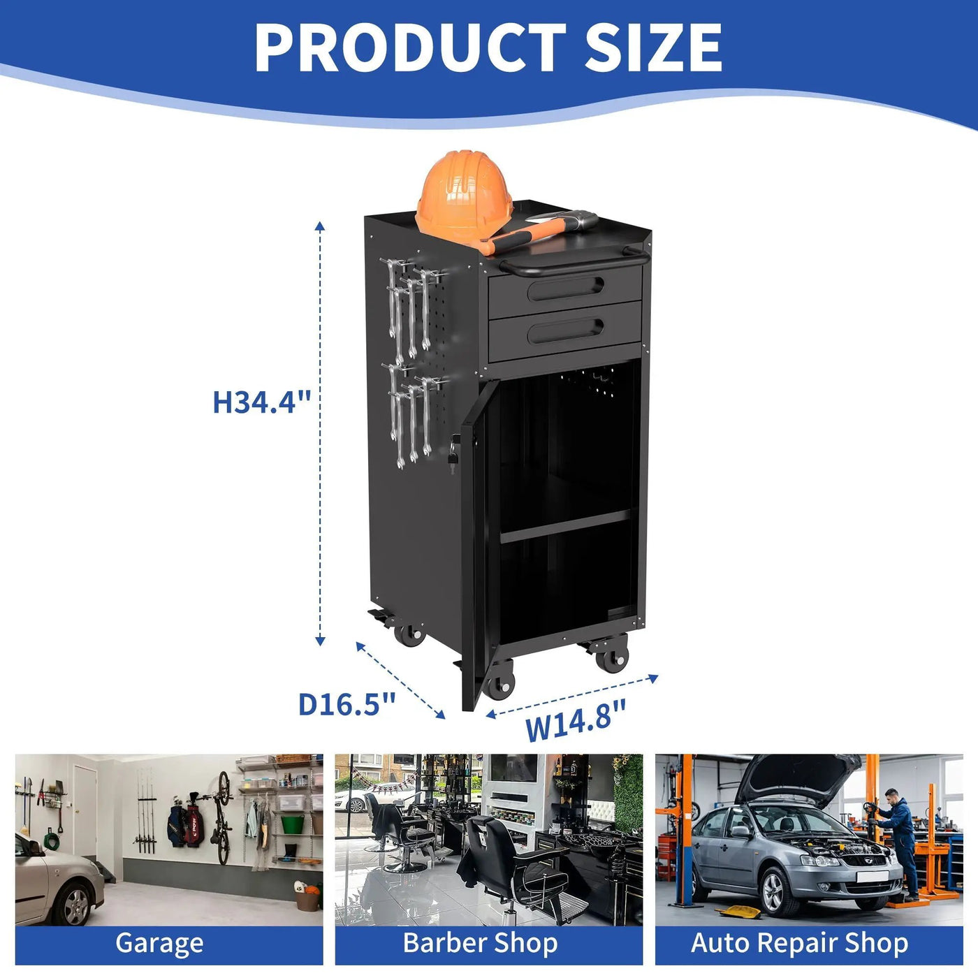 Rolling Tool Cabinet Heavy Duty Garage Storage With Lockable Doors by HouseOfZazla